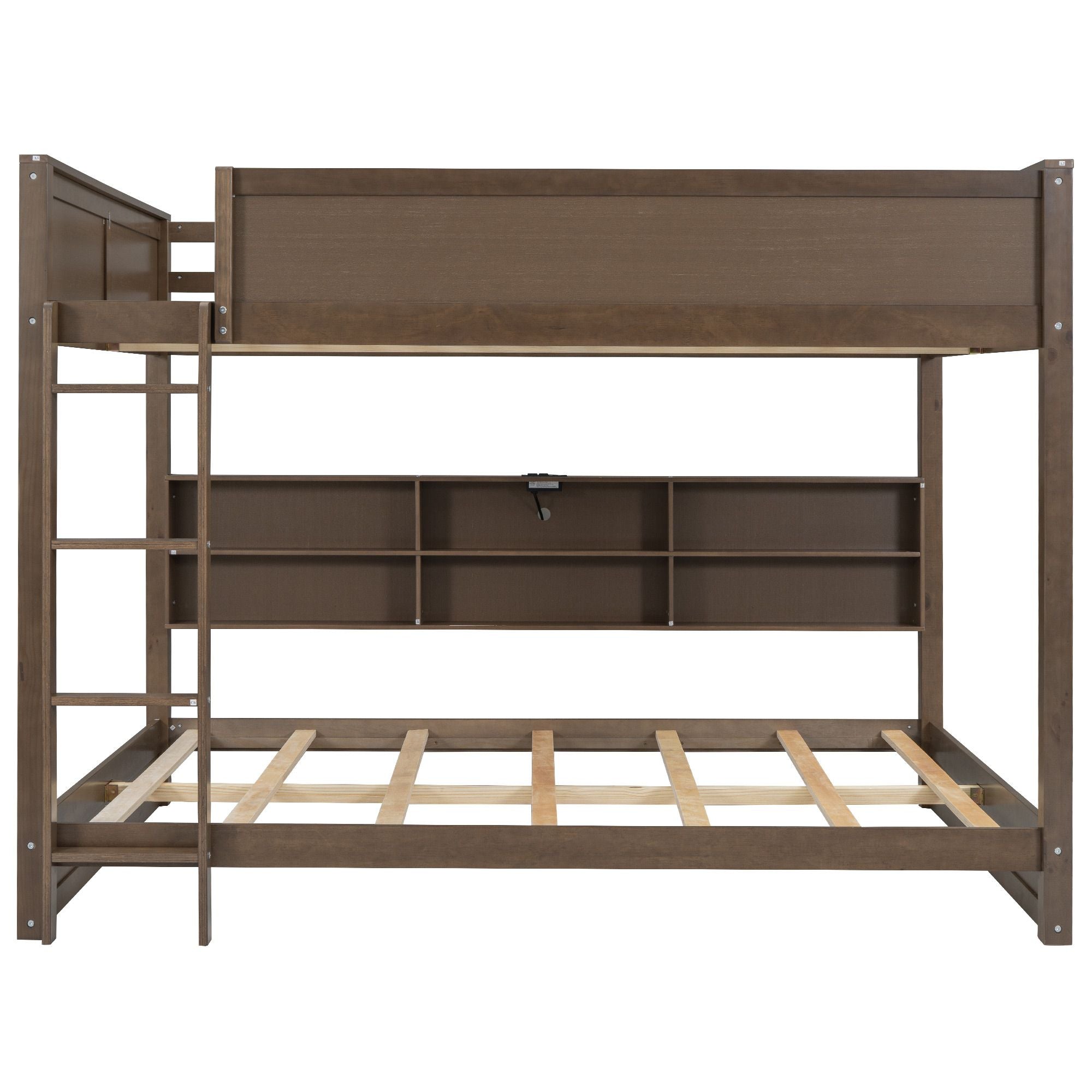 Queen Wood Bunk Bed with Storage - Rustic - Just Better Bunk Beds