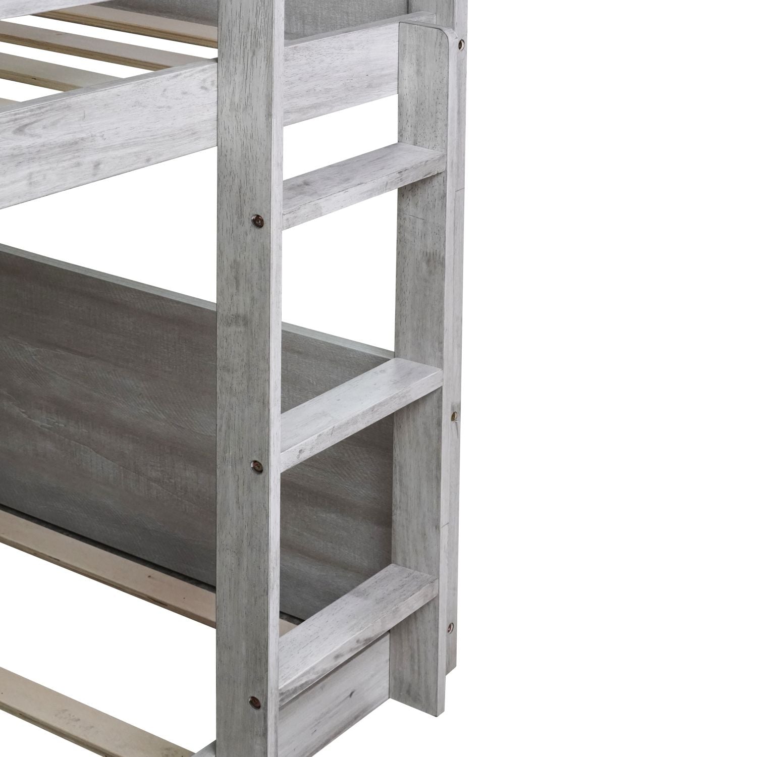 Twin Wood Bunk Bed - White - Just Better Bunk Beds