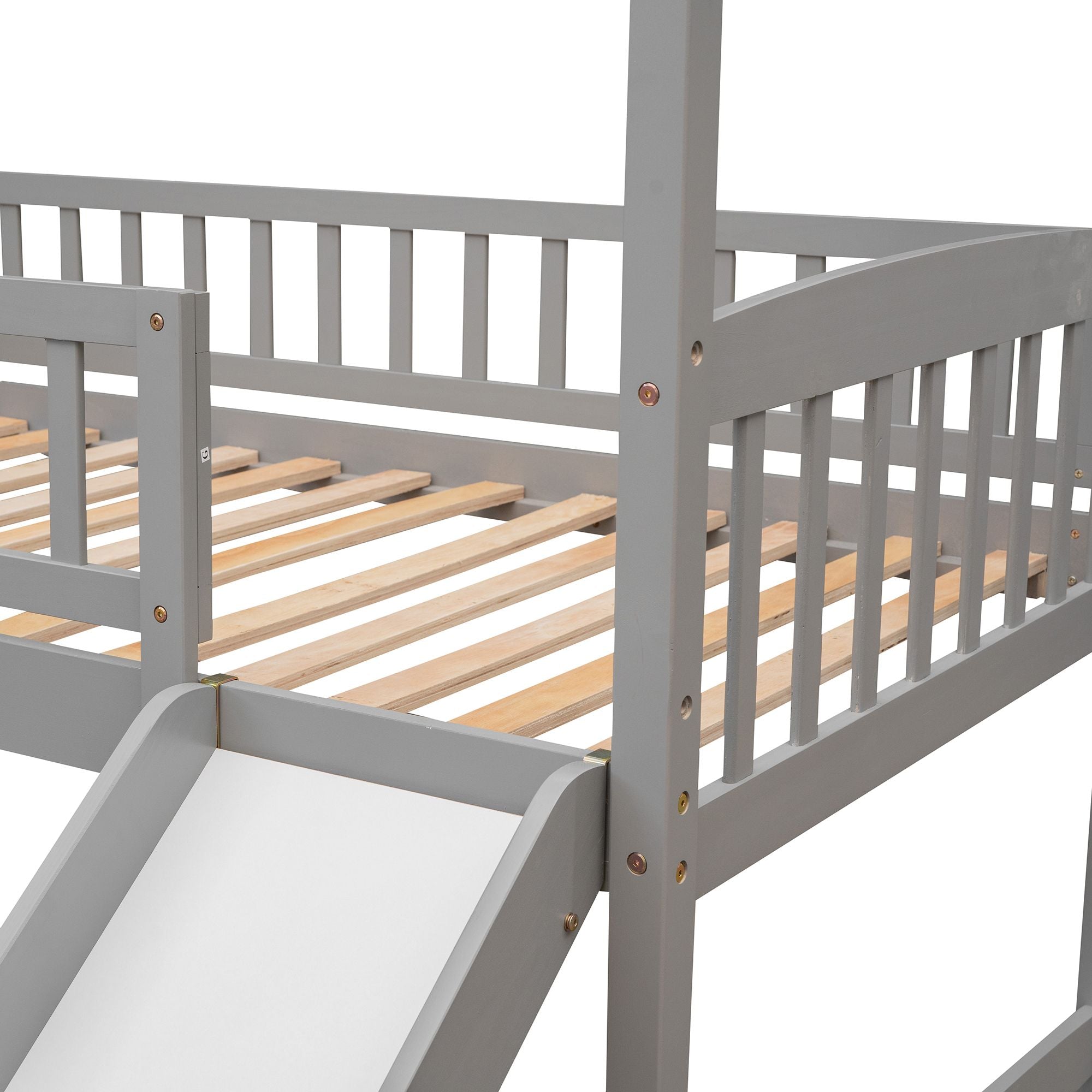 Twin Loft Bed with Slide & Ladder - Just Better Bunk Beds