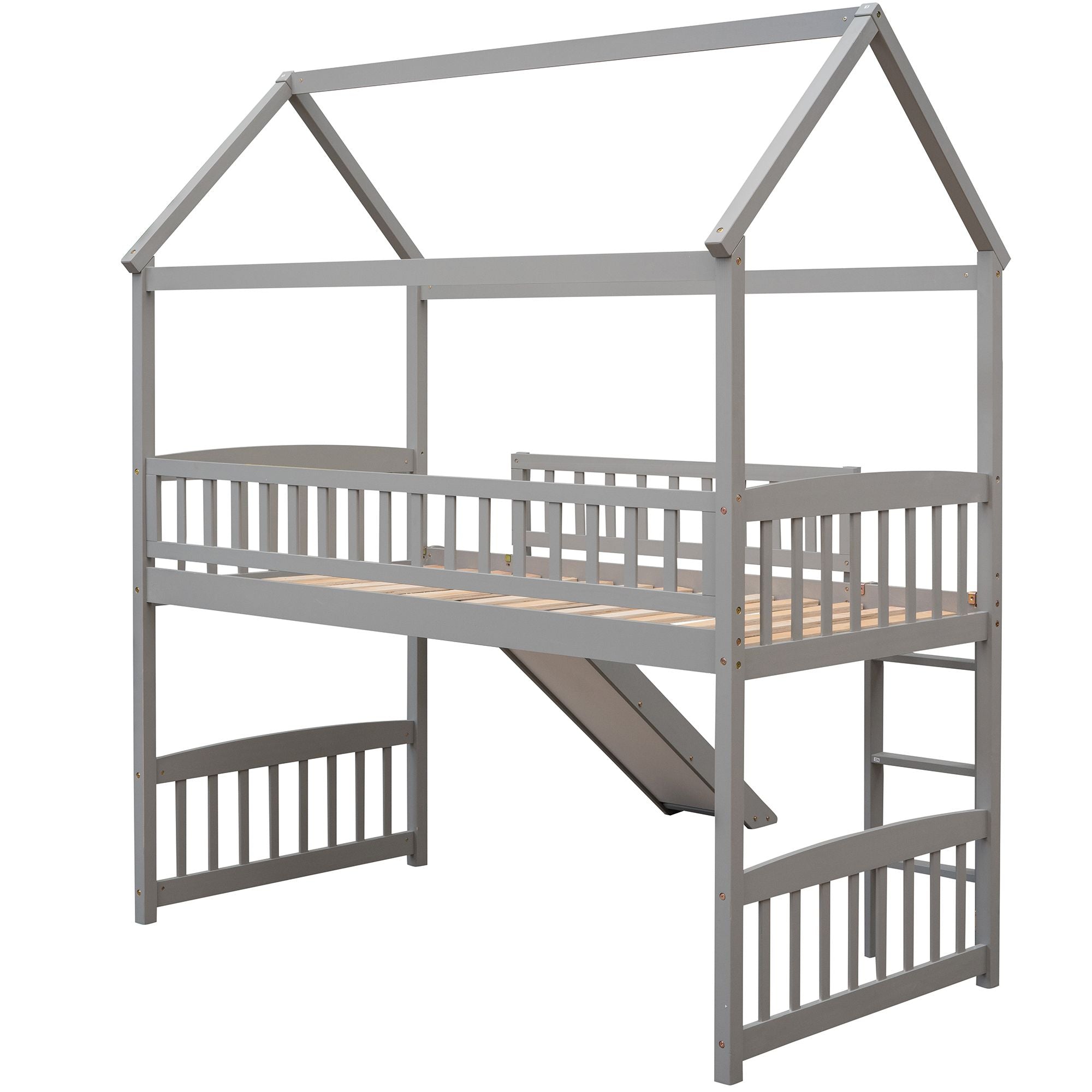 Twin Loft Bed with Slide & Ladder - Just Better Bunk Beds