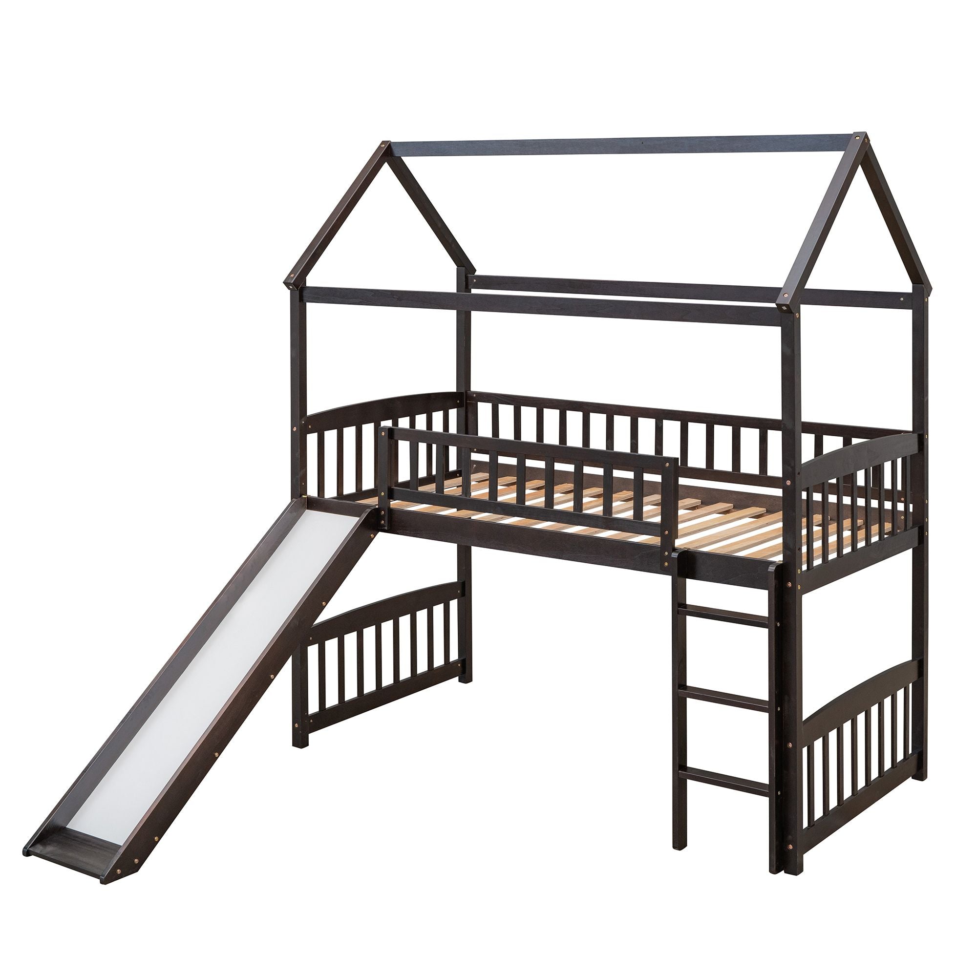 Twin Loft Bed with Slide & Ladder - Just Better Bunk Beds