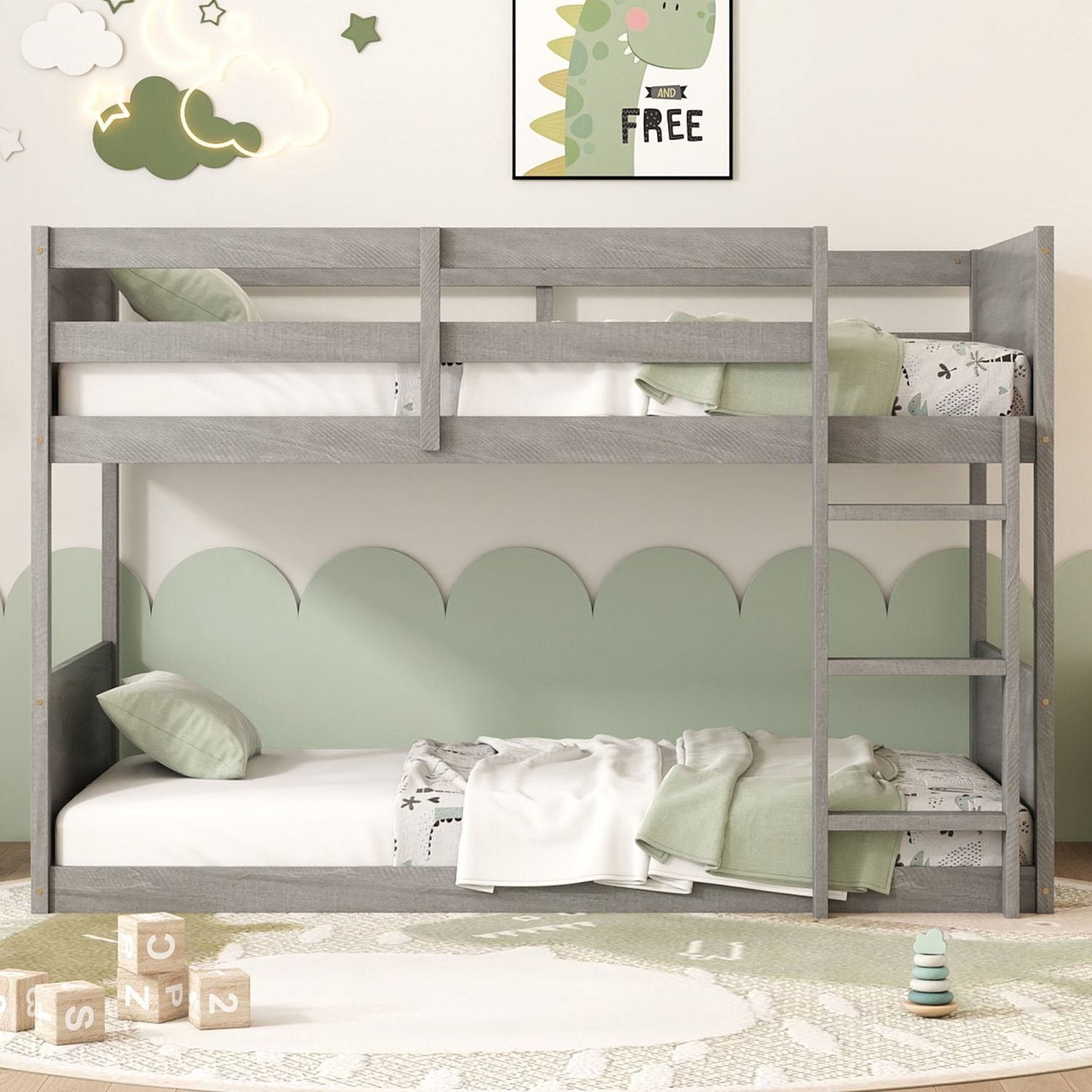 Twin Wood Bunk Bed - White - Just Better Bunk Beds