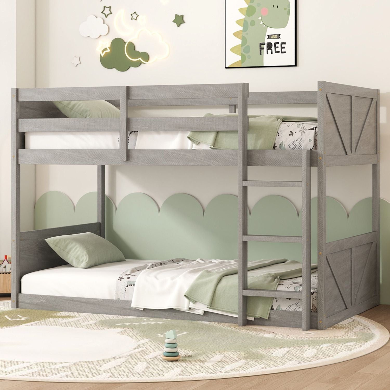 Twin Wood Bunk Bed - White - Just Better Bunk Beds