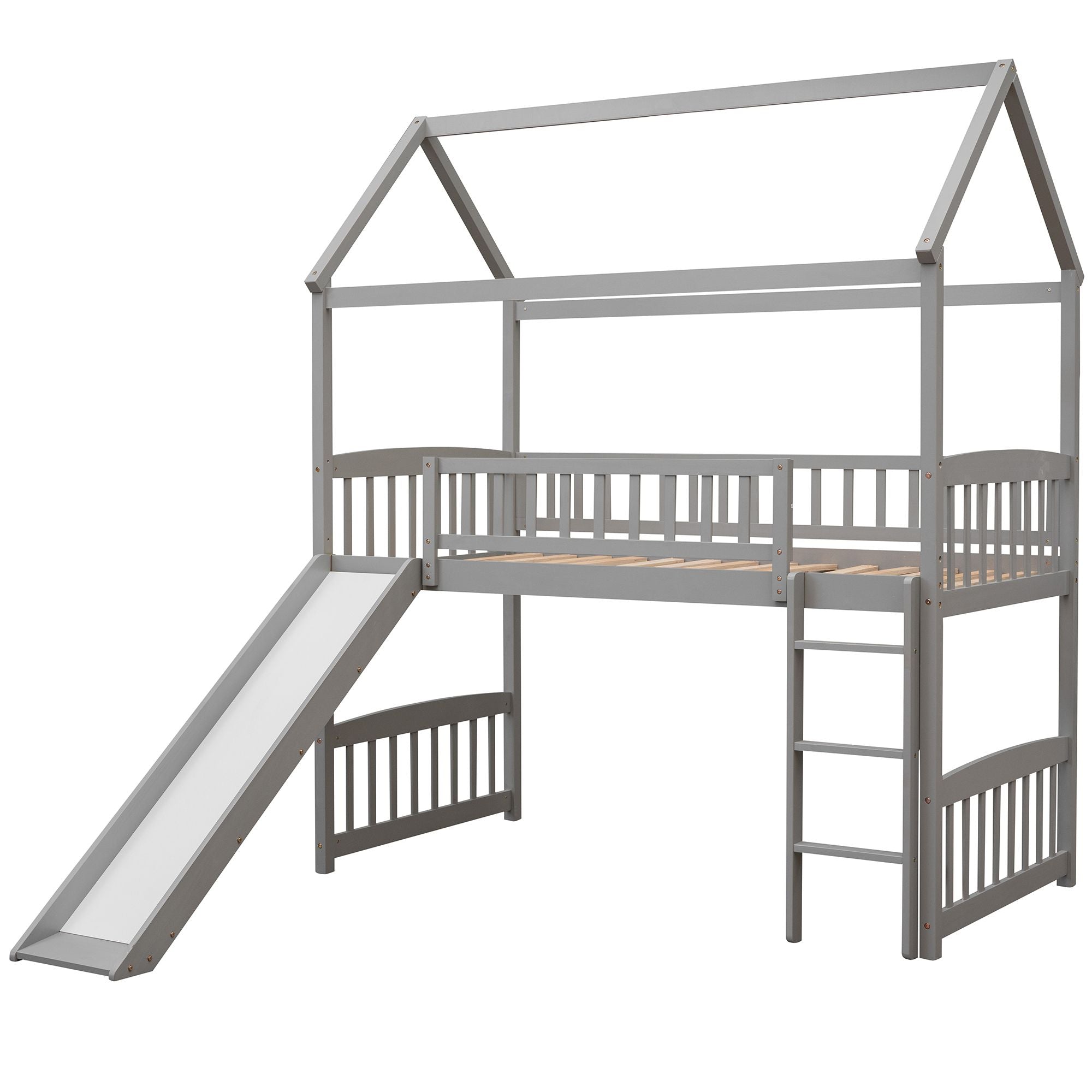 Twin Loft Bed with Slide & Ladder - Just Better Bunk Beds