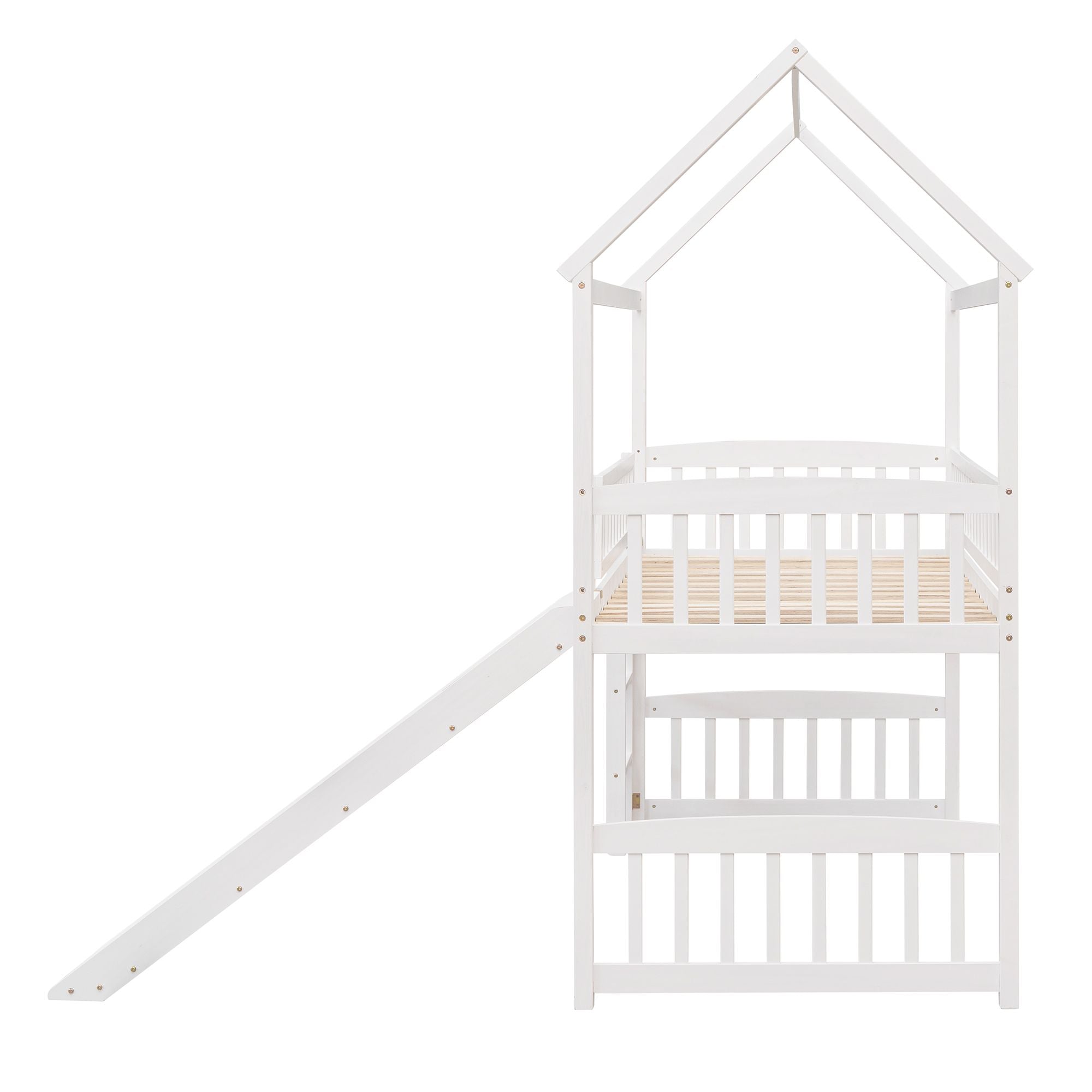 Twin Loft Bed with Slide & Ladder - Just Better Bunk Beds