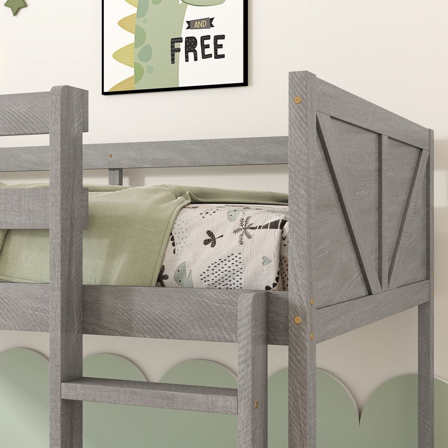 Twin Wood Bunk Bed - White - Just Better Bunk Beds