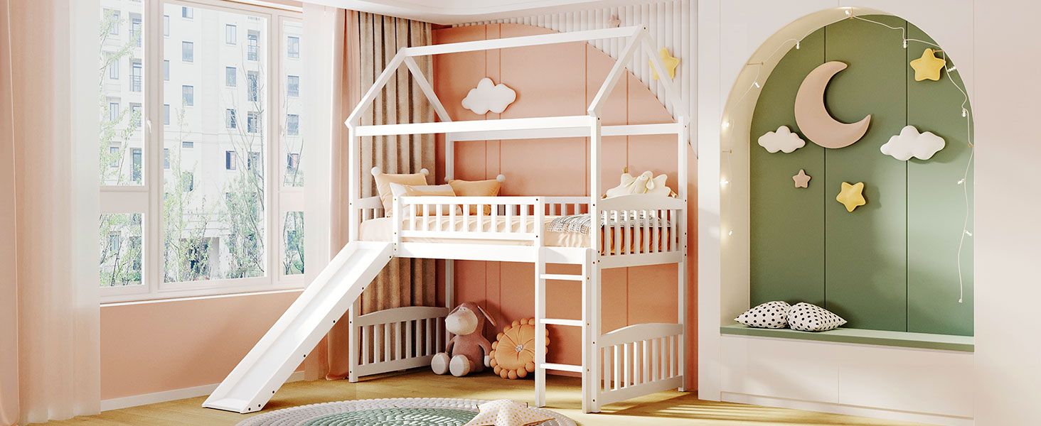 Twin Loft Bed with Slide & Ladder - Just Better Bunk Beds