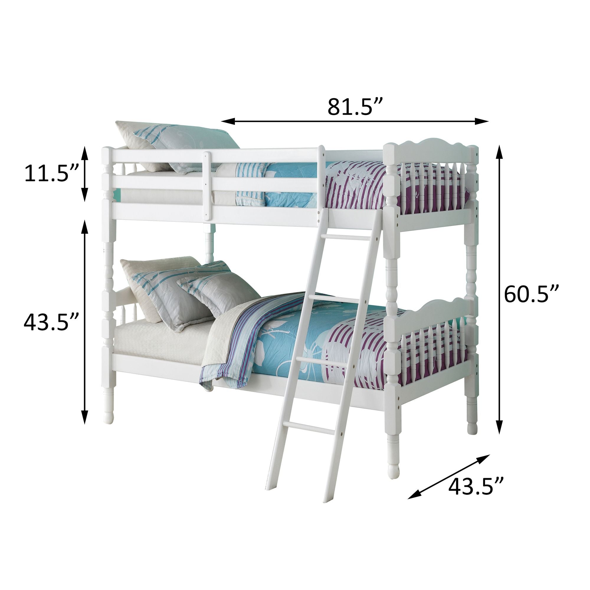 Twin Over Twin Bunk Bed - White - Just Better Bunk Beds