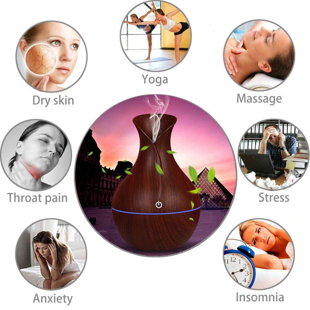 LED Ultrasonic Aroma Humidifier Essential Oil Diffuser - PRHOMZ