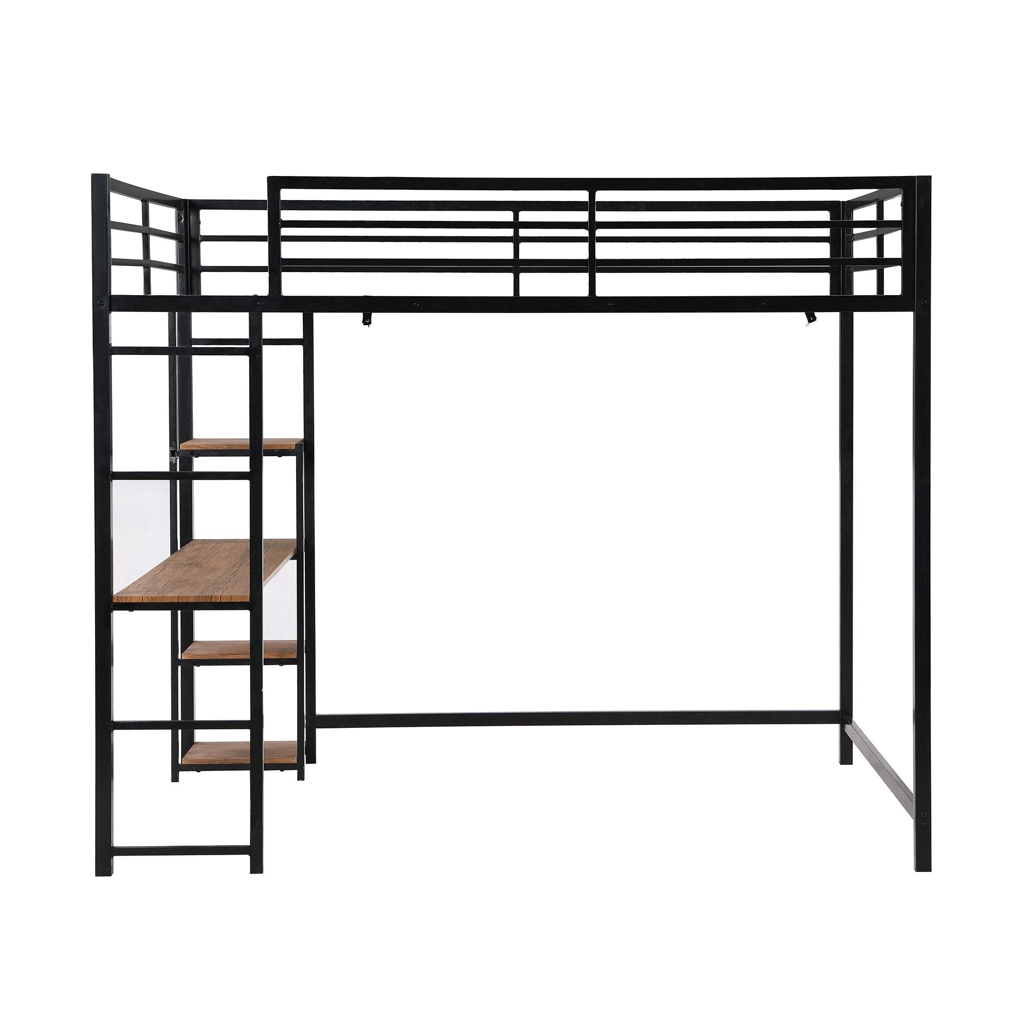 Full Metal Loft Bed with Storage & Desk - Just Better Bunk Beds