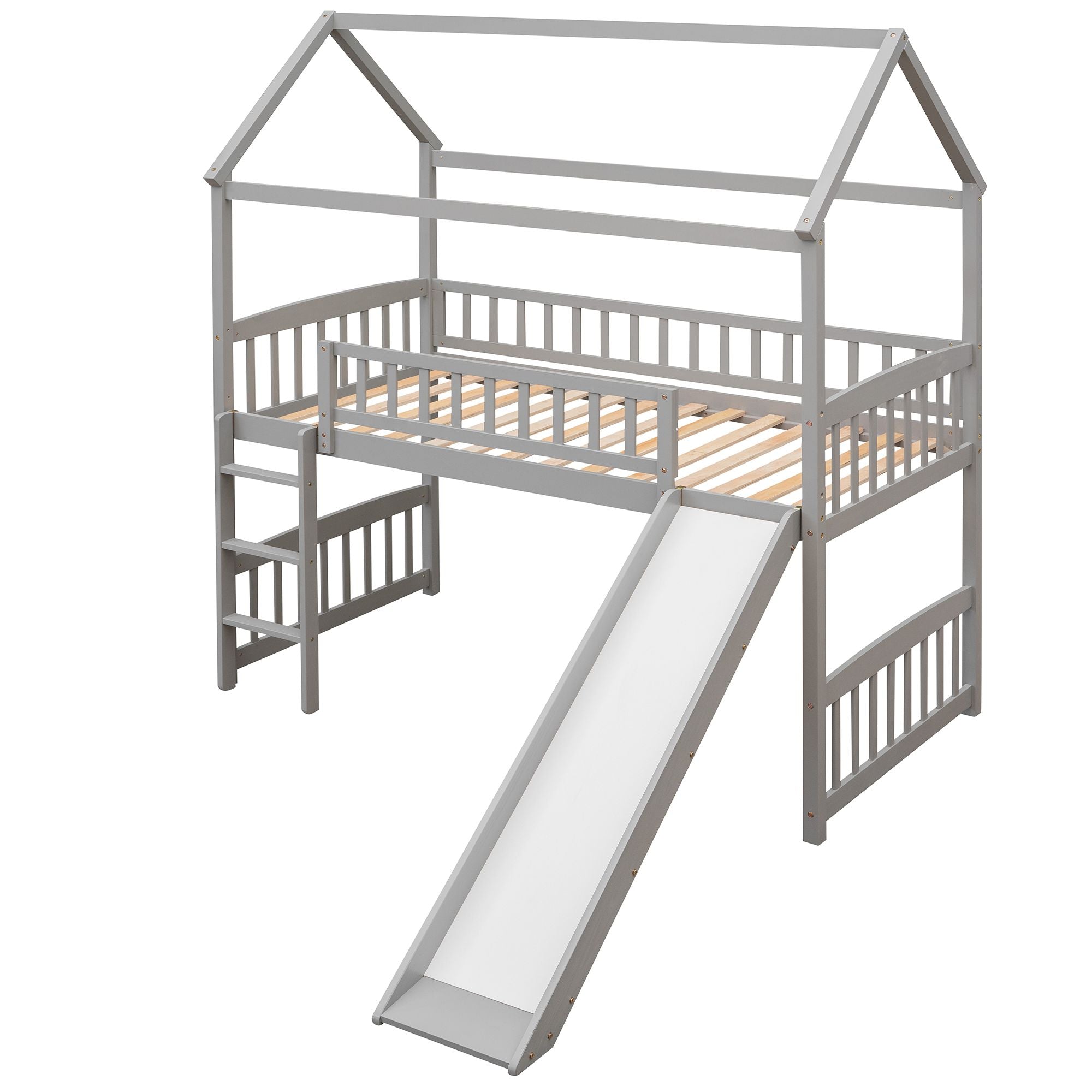 Twin Loft Bed with Slide & Ladder - Just Better Bunk Beds