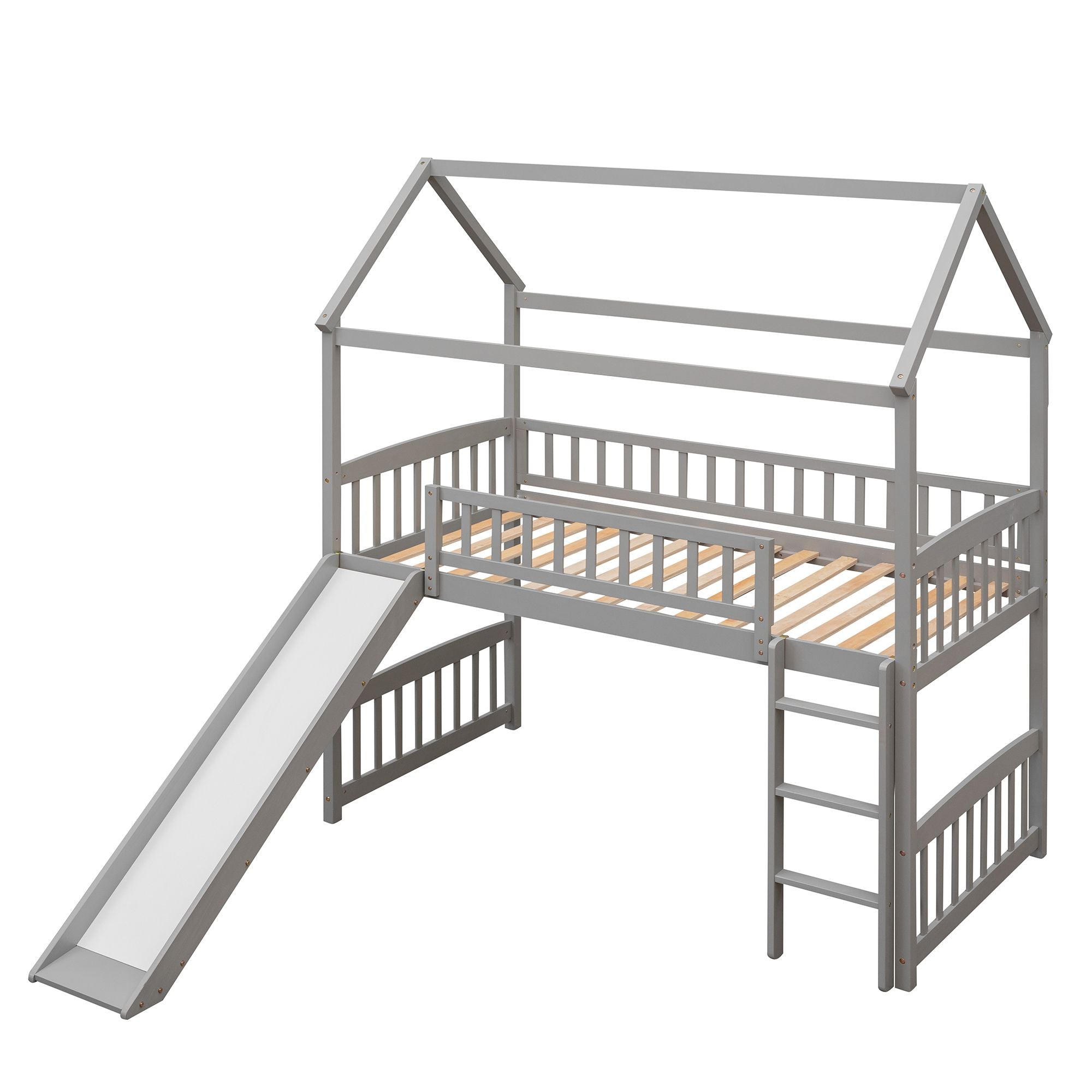 Twin Loft Bed with Slide & Ladder - Just Better Bunk Beds