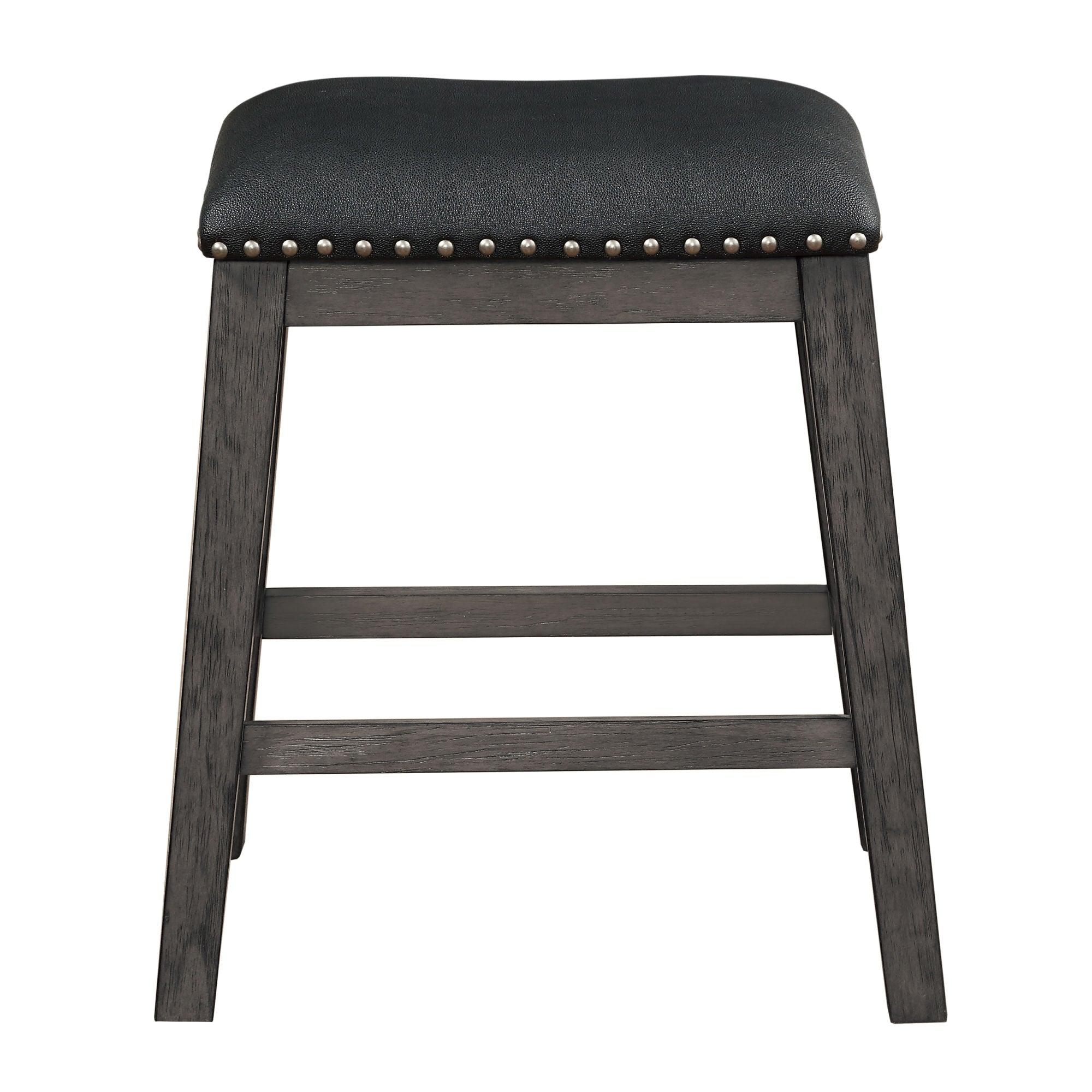 Set of 2 Faux Leather Counter Height Barstool - PRHOMZ