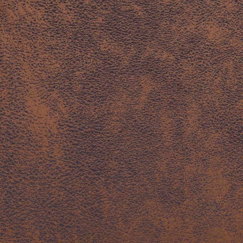 Cube Armchair Brown Faux Suede Leather - PRHOMZ