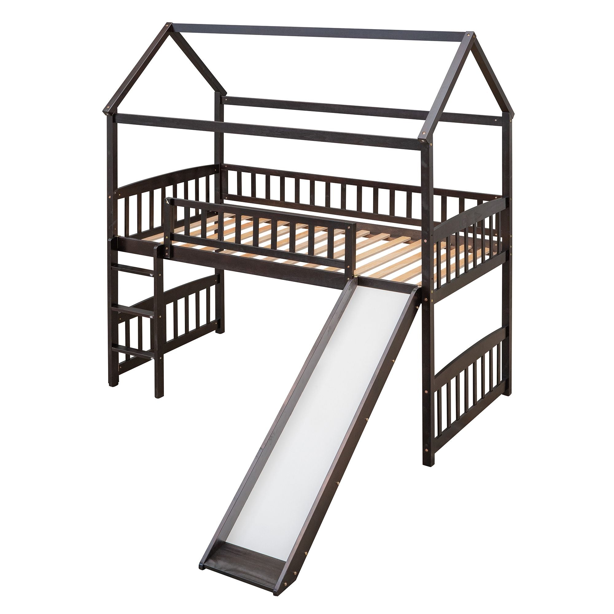 Twin Loft Bed with Slide & Ladder - Just Better Bunk Beds
