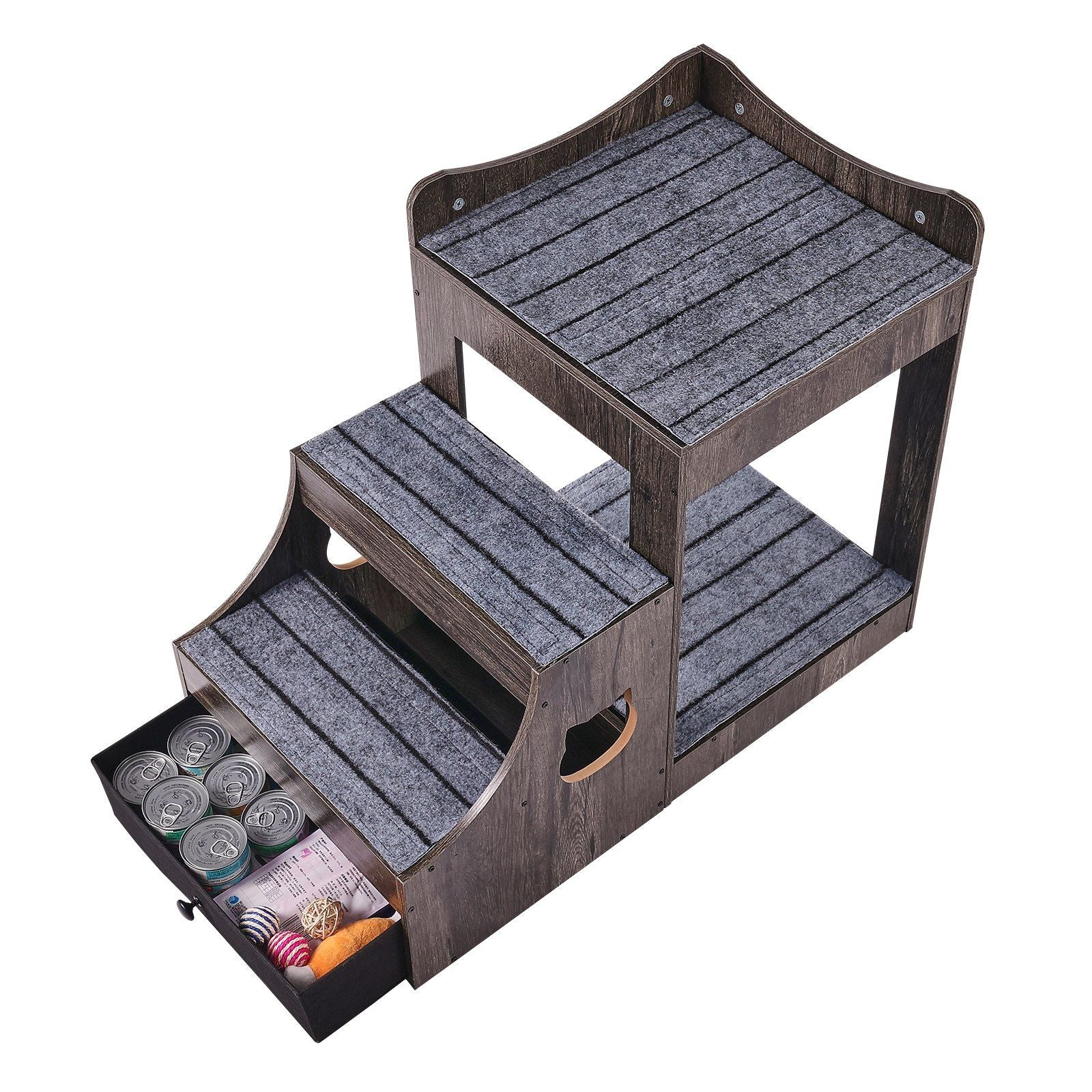 Twin Bunk Bed with Storage Stairs - Gray - Just Better Bunk Beds