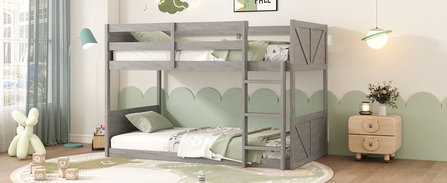 Twin Wood Bunk Bed - White - Just Better Bunk Beds