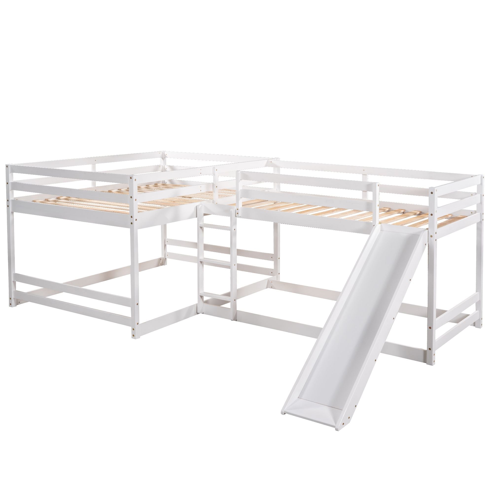 Twin Bunk Bed with Slide & Ladder - Just Better Bunk Beds