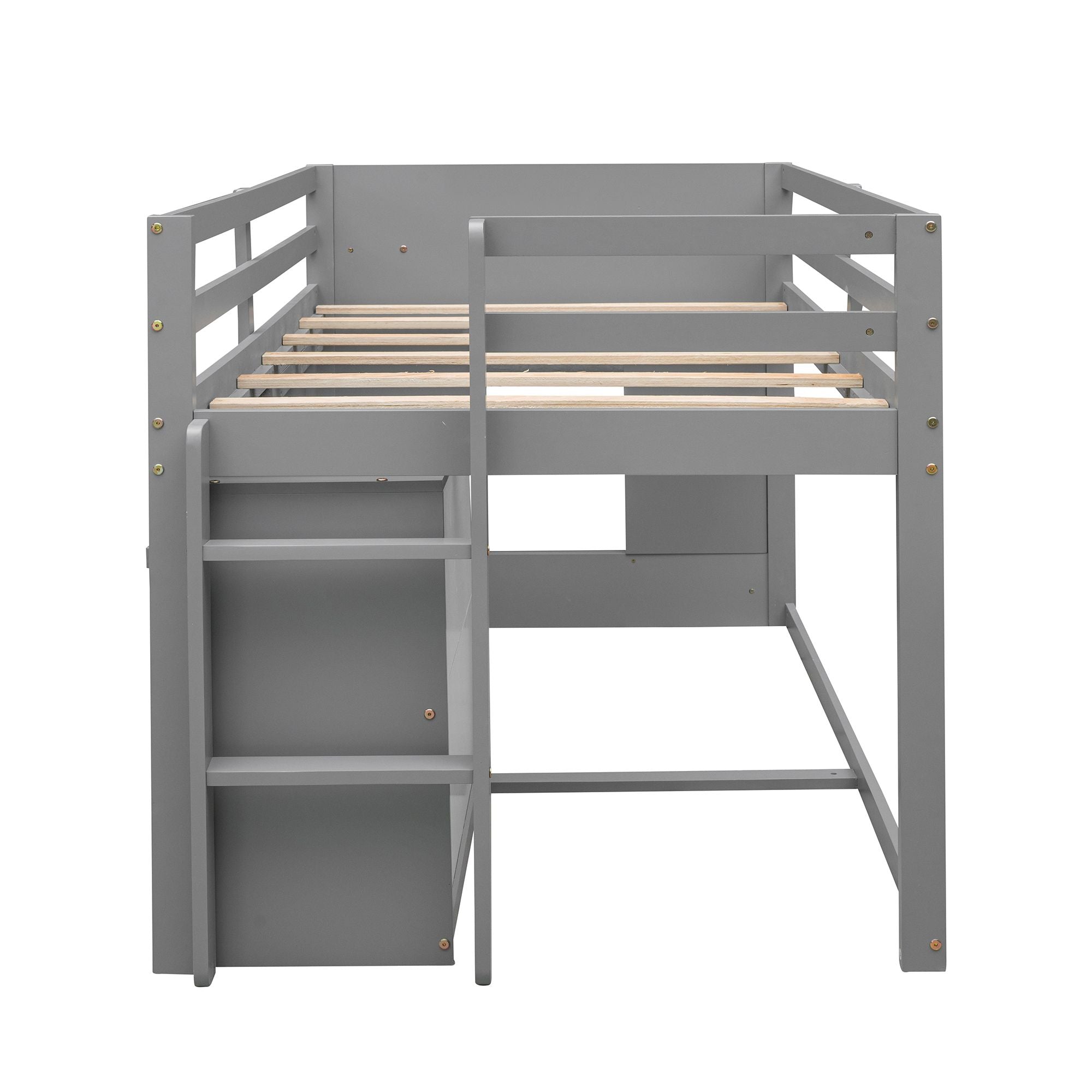 Twin Loft Bed with Shelves - Just Better Bunk Beds