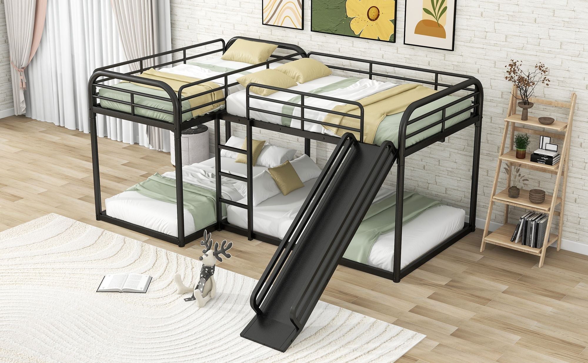 Twin Bunk Bed with Slide & Ladder - Just Better Bunk Beds