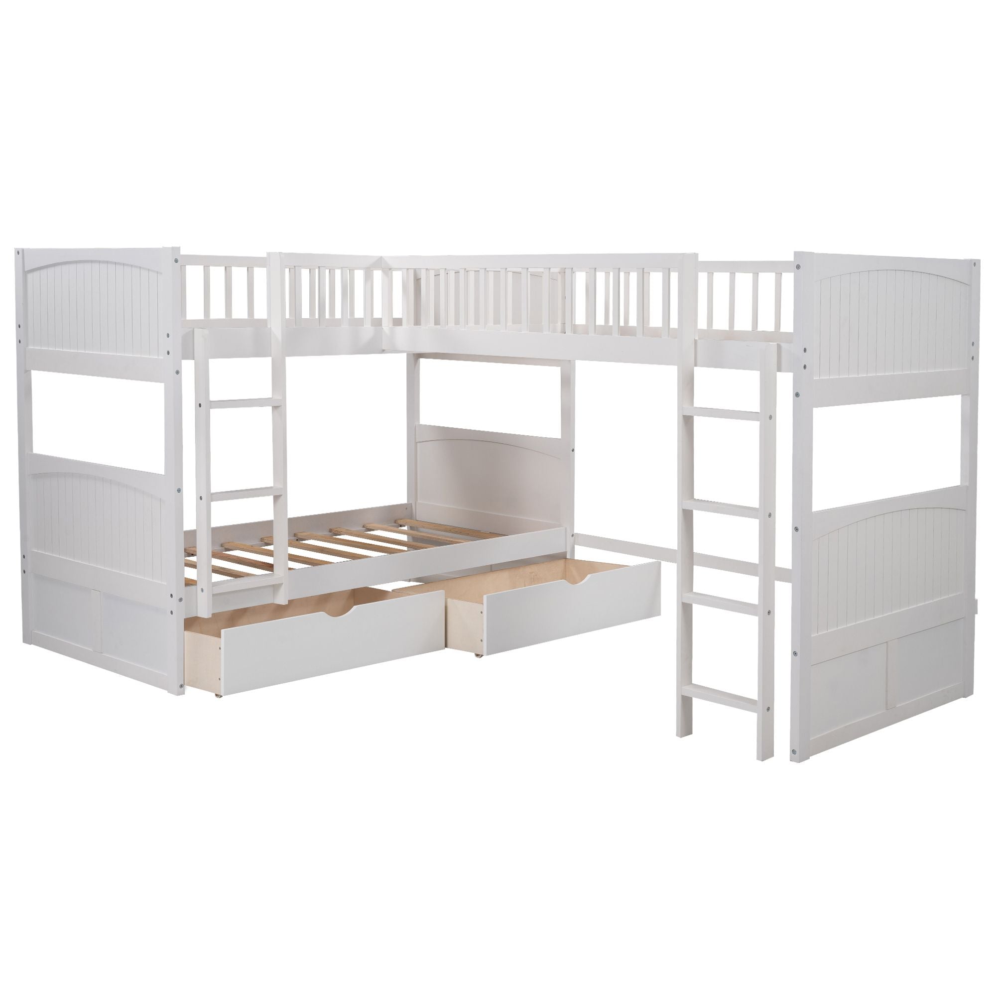 Twin Loft Bed with 2 Drawers - Gray - Just Better Bunk Beds