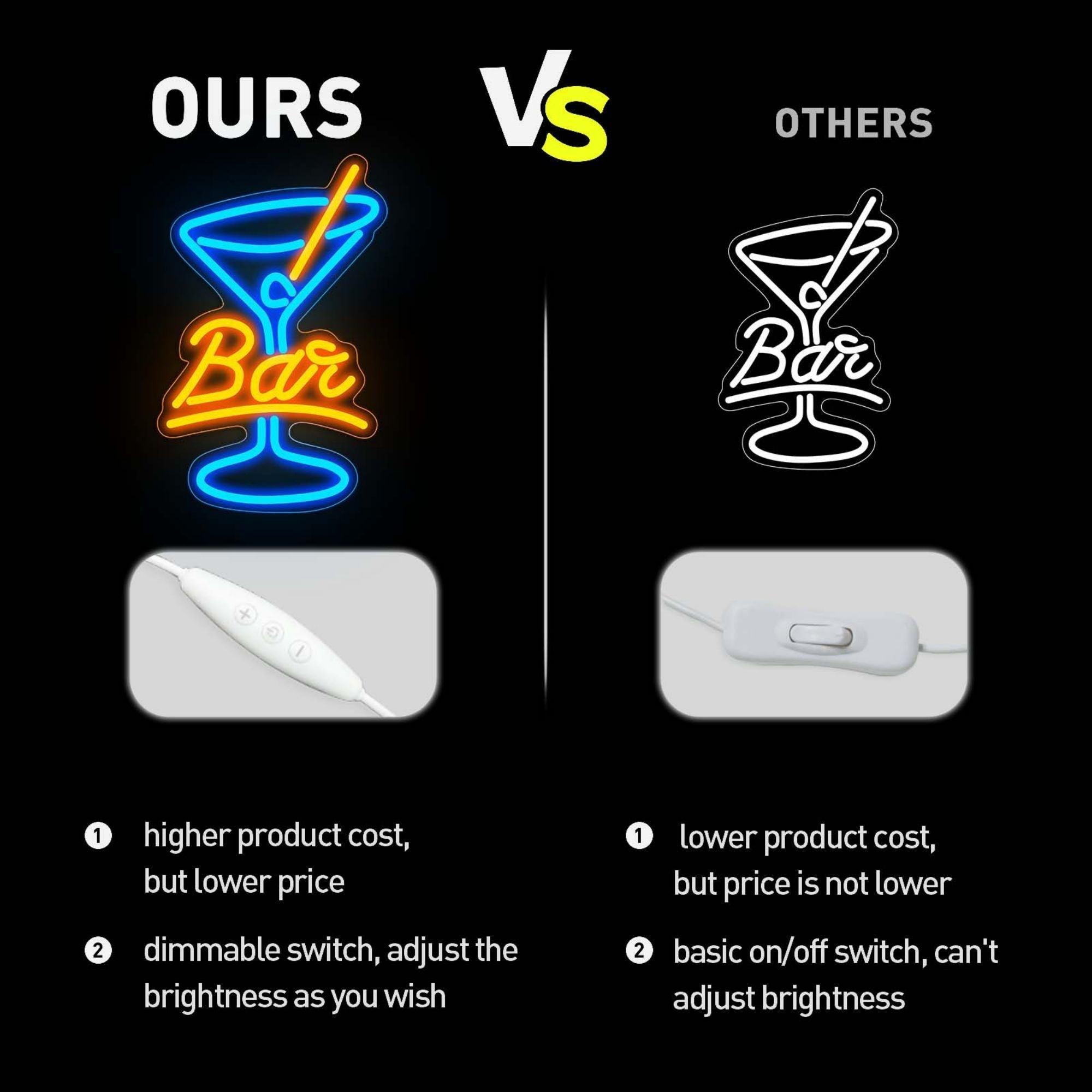 orange vertical BAR goblet neon sign - PRHOMZ