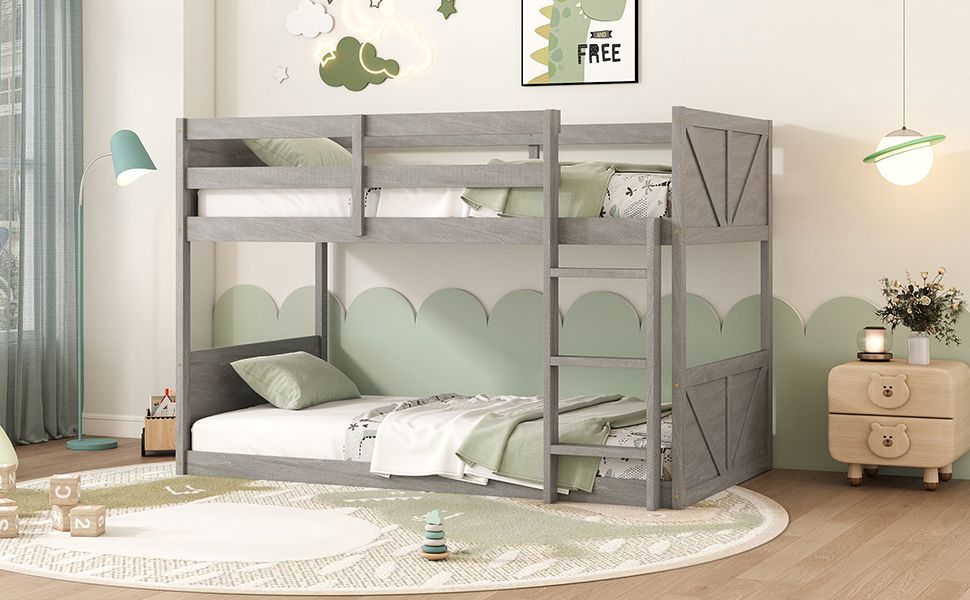 Twin Wood Bunk Bed - White - Just Better Bunk Beds