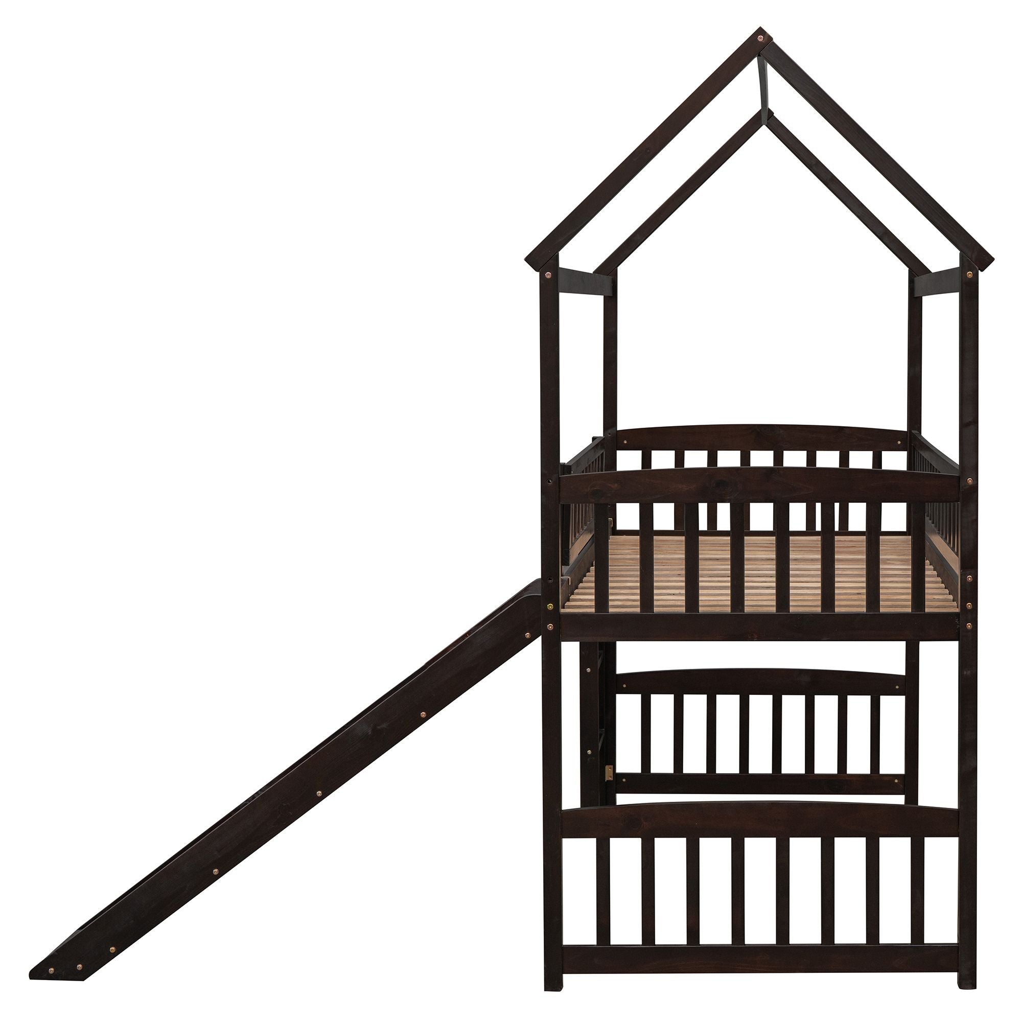 Twin Loft Bed with Slide & Ladder - Just Better Bunk Beds