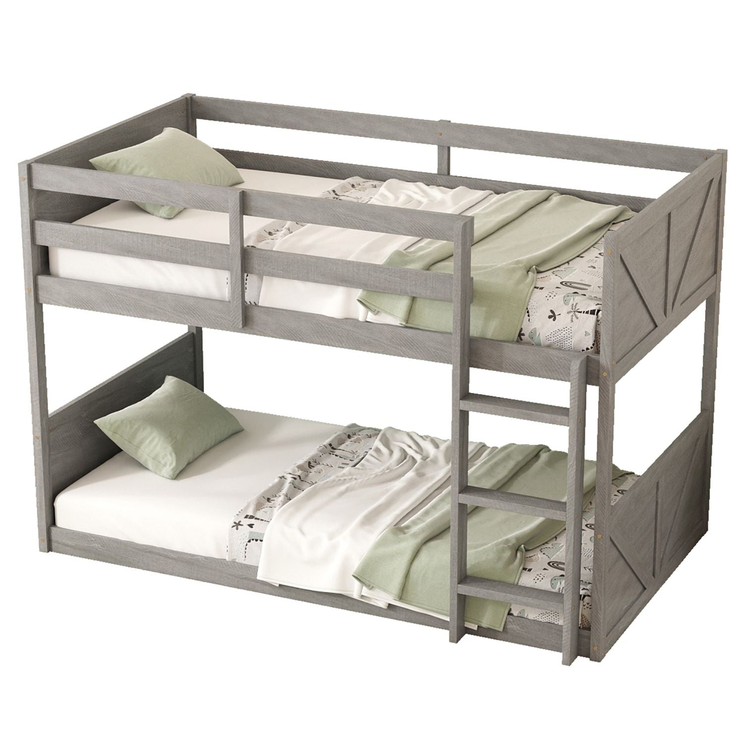 Twin Wood Bunk Bed - White - Just Better Bunk Beds