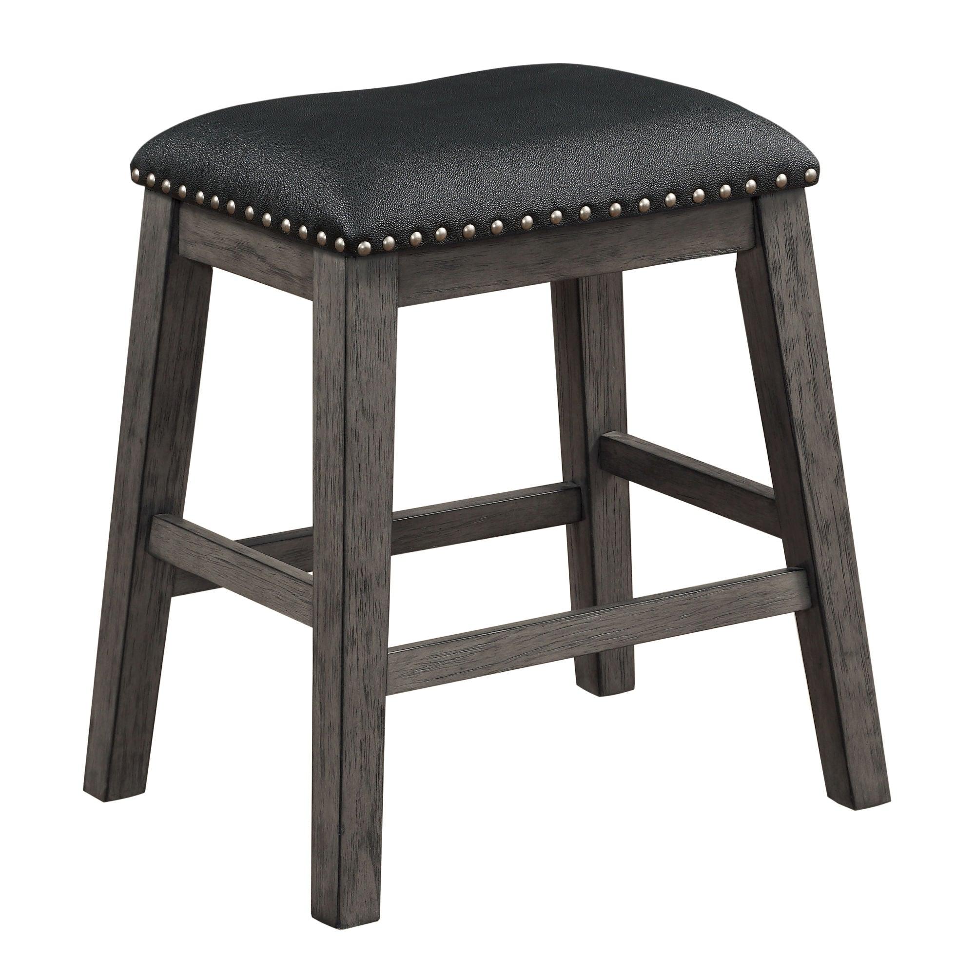 Set of 2 Faux Leather Counter Height Barstool - PRHOMZ