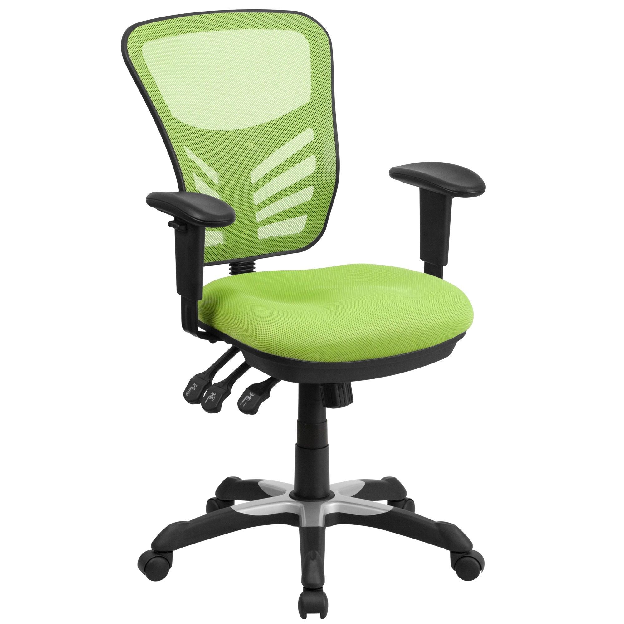 Mid-Back Mesh Swivel Office Chair with Adjustable Arms - PRHOMZ