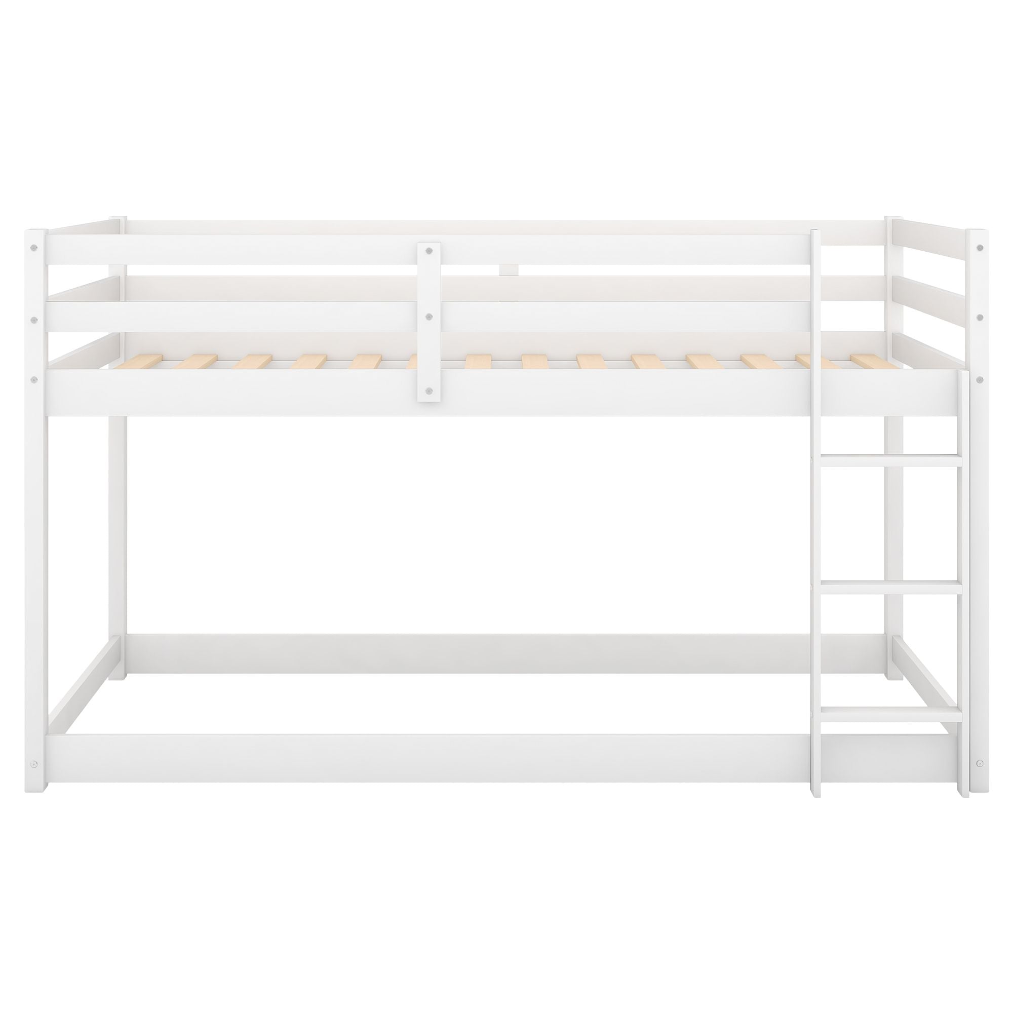 Twin Bunk Bed with Ladder - White - Just Better Bunk Beds