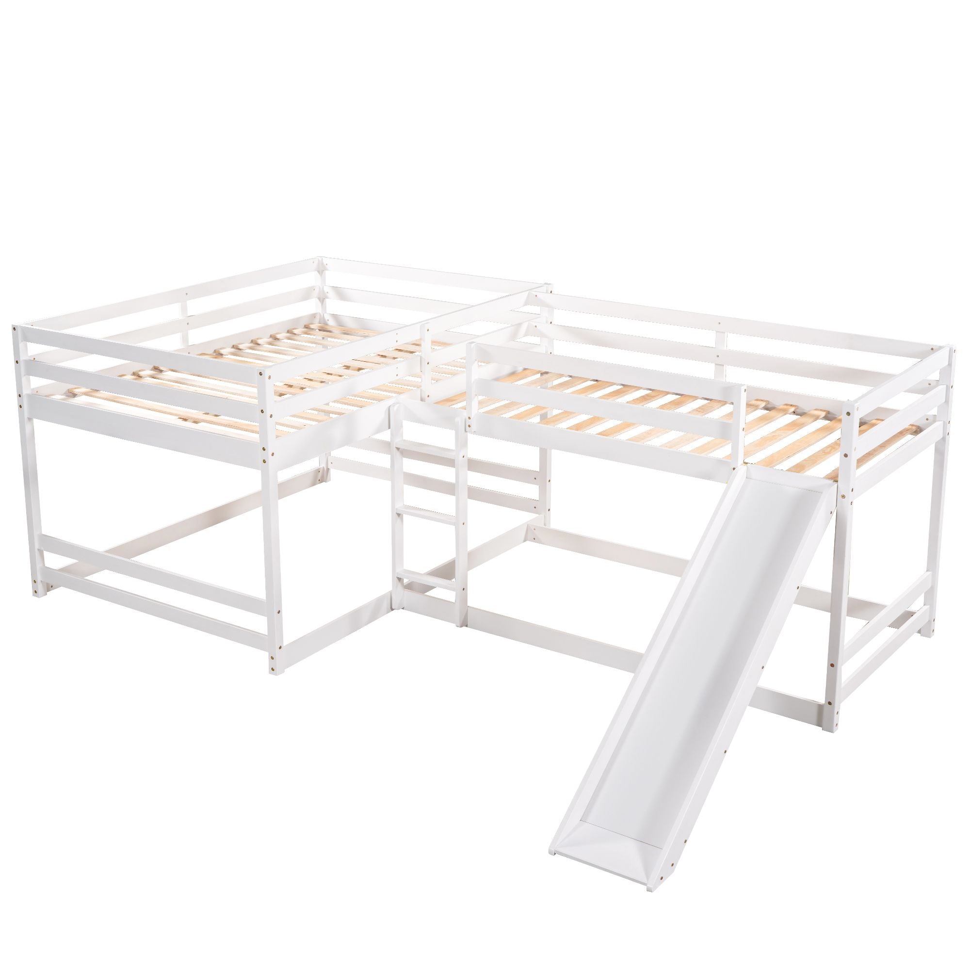 Twin Bunk Bed with Slide & Ladder - Just Better Bunk Beds
