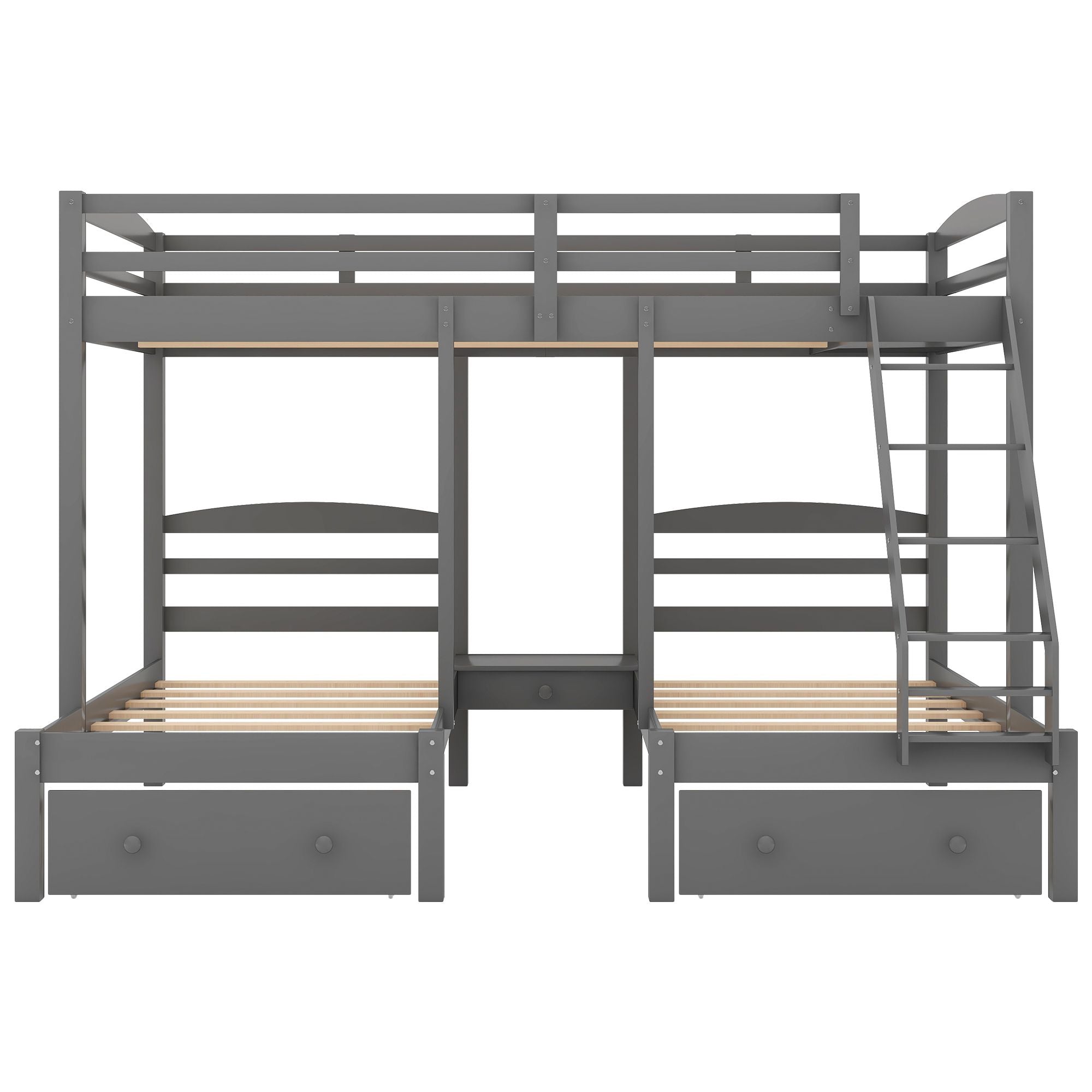 Triple Twin Bunk Bed with Drawers - Just Better Bunk Beds