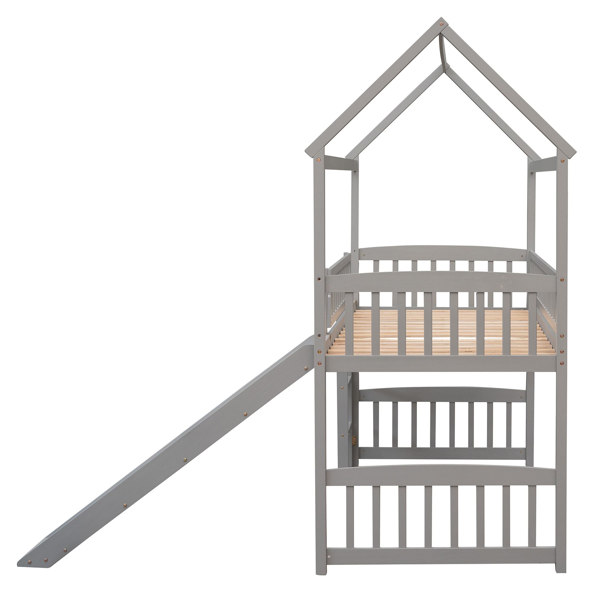 Twin Loft Bed with Slide & Ladder - Just Better Bunk Beds