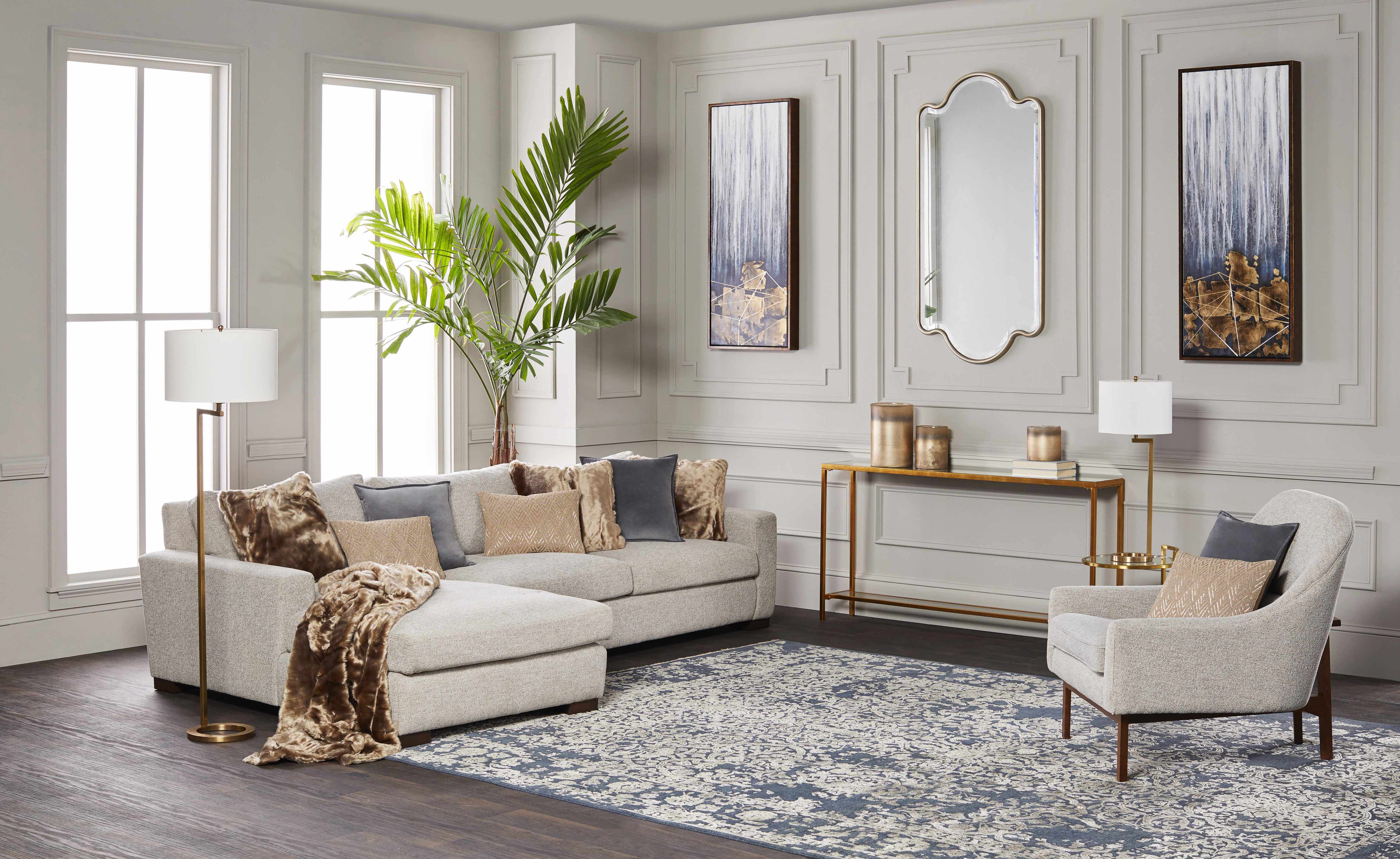 Darmstadt Abstract Gold and Blue Canvas Wall Art-1