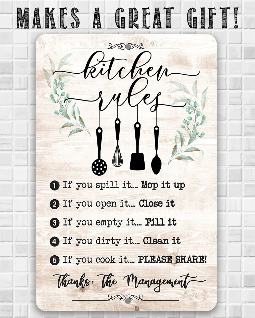 Kitchen Rules - Metal Sign