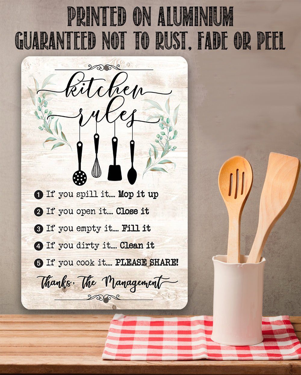 Kitchen Rules - Metal Sign