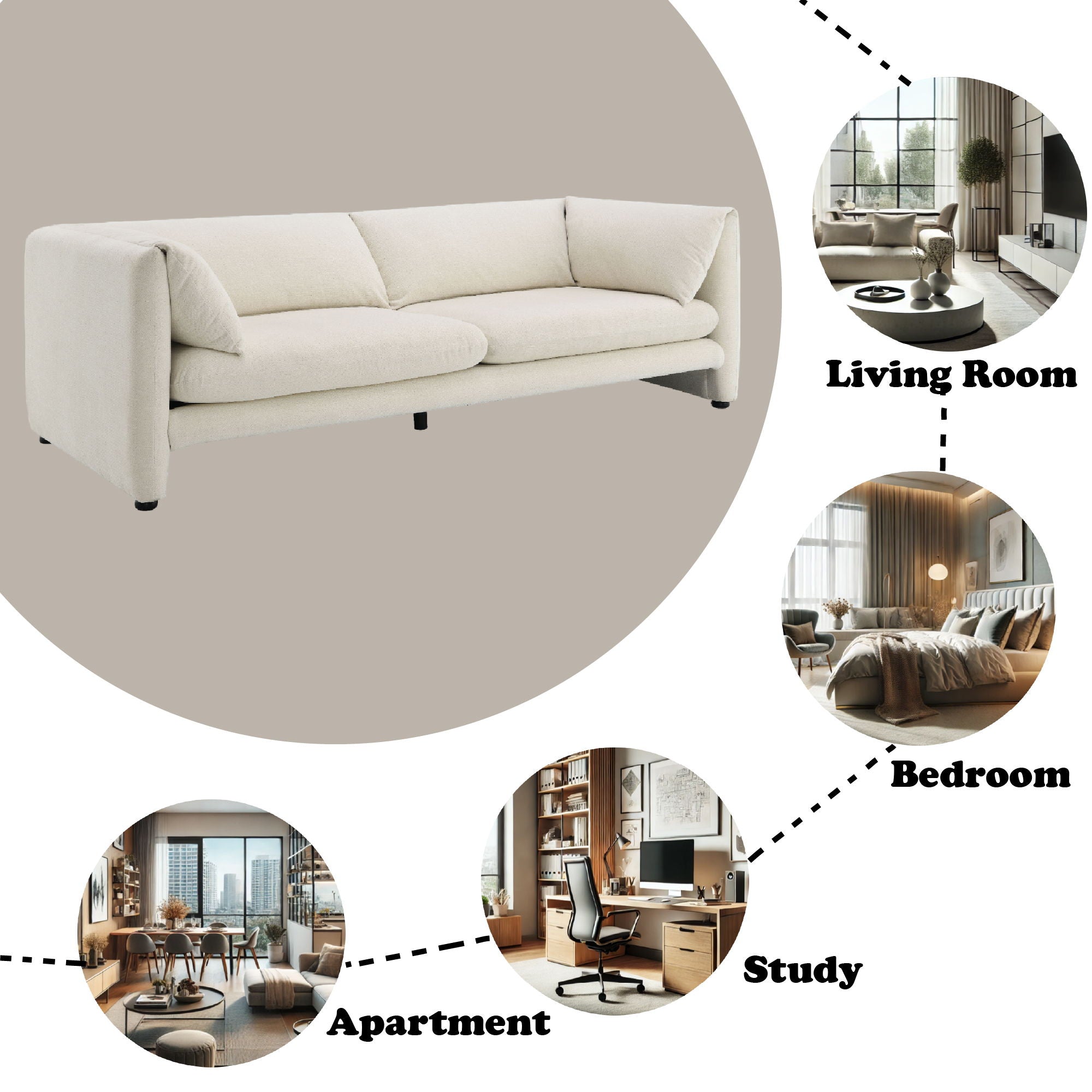 Jaeda Boucle Sofa - Beige