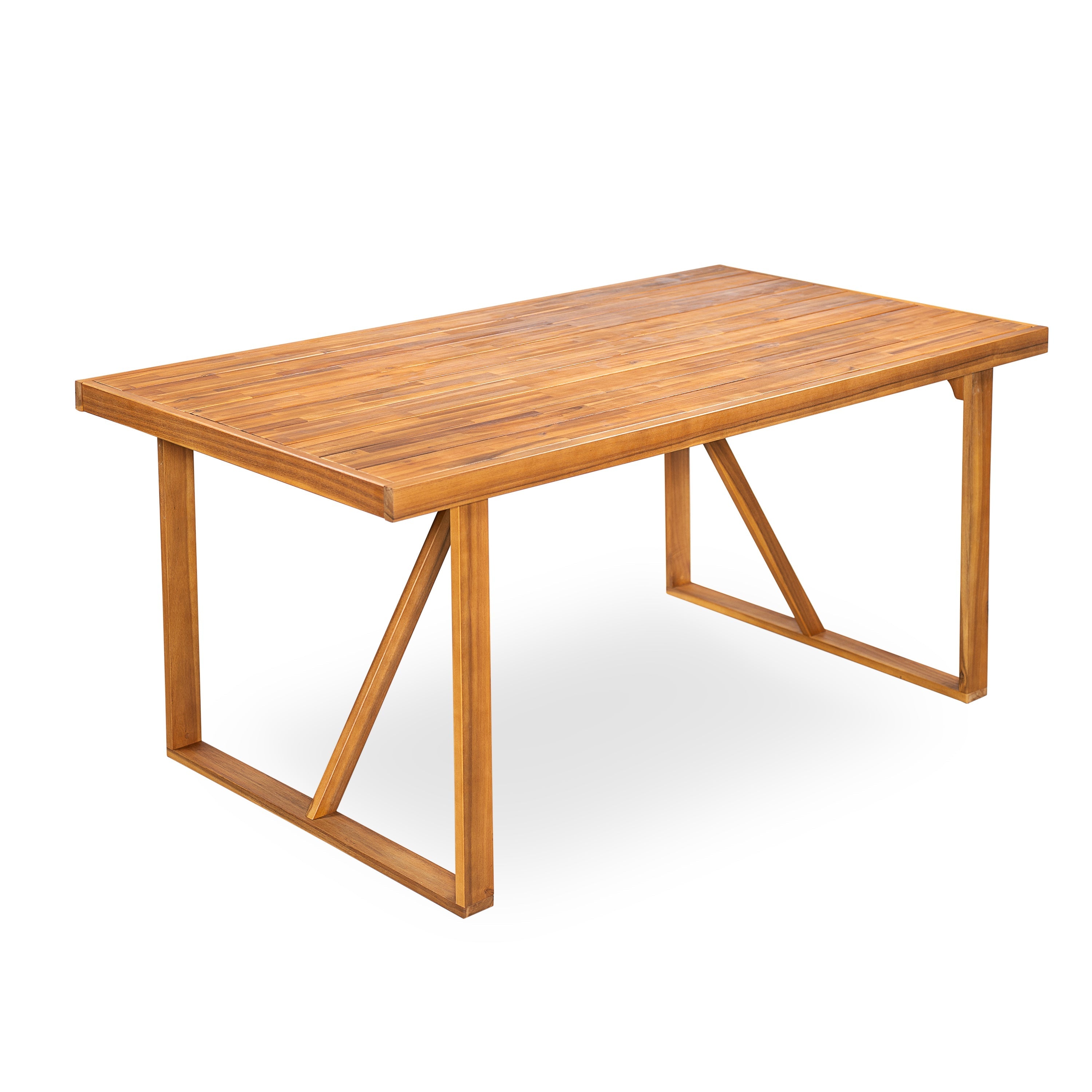 7 Pieces Acacia Wood Outdoor Dining Set with Cushions