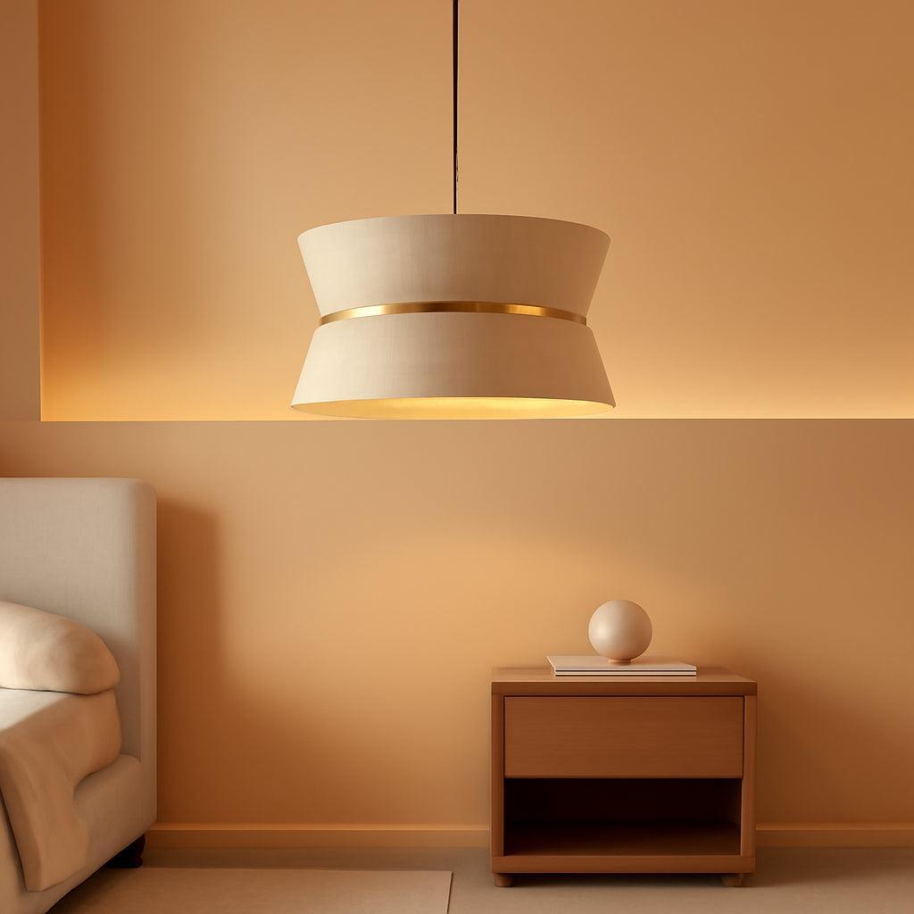 4 Light Adjustable Bleached Rattan Brass Chandelier-0