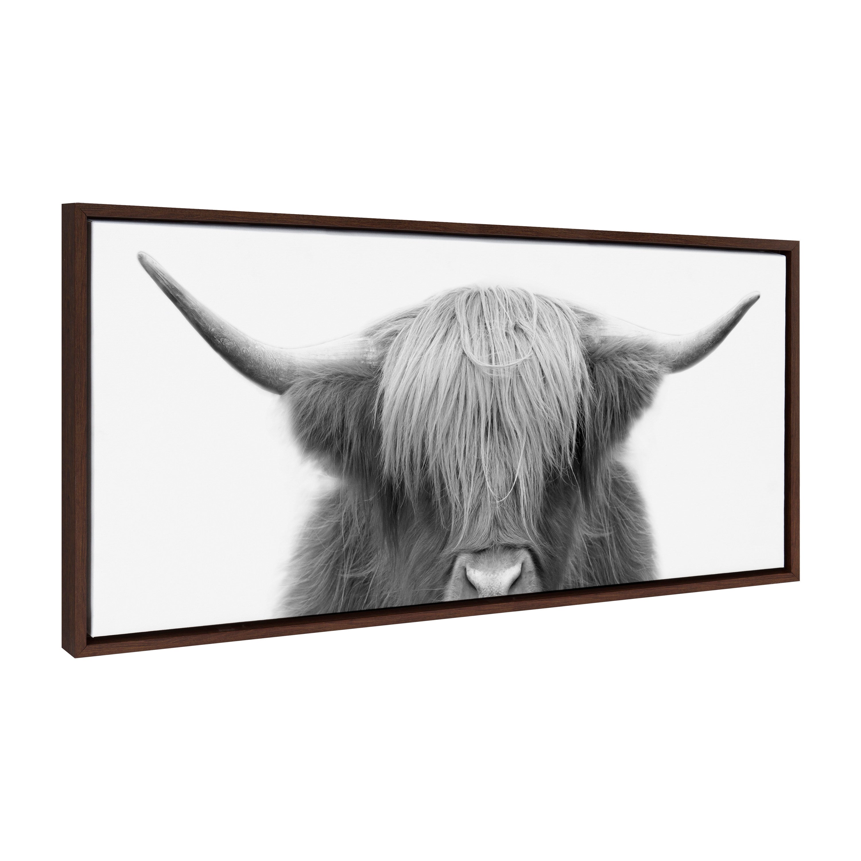 Sylvie Hey Dude Highland Cow Framed Canvas by The Creative Bunch Studio