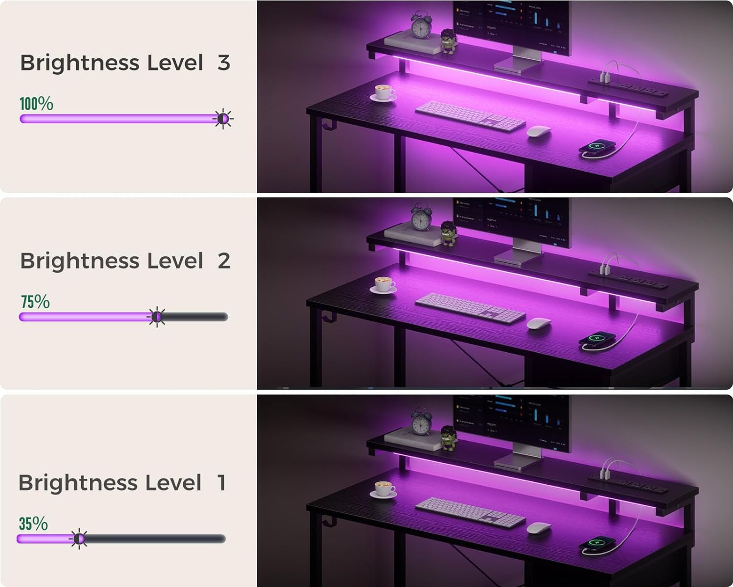 40 Inch Black Gaming Desk For Home Office Setup Workspace