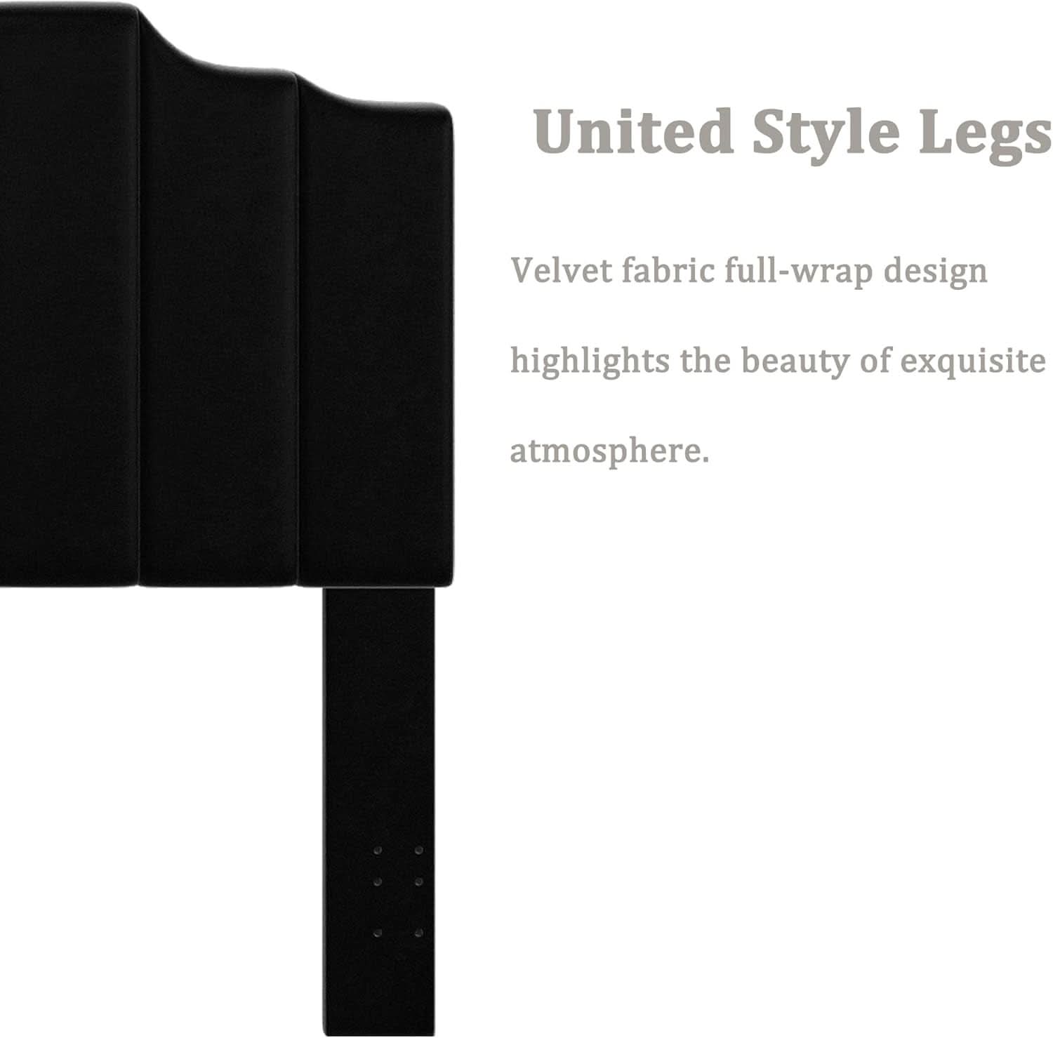 Velvet King Size Wall Mounted Headboard for Adjustable Beds
