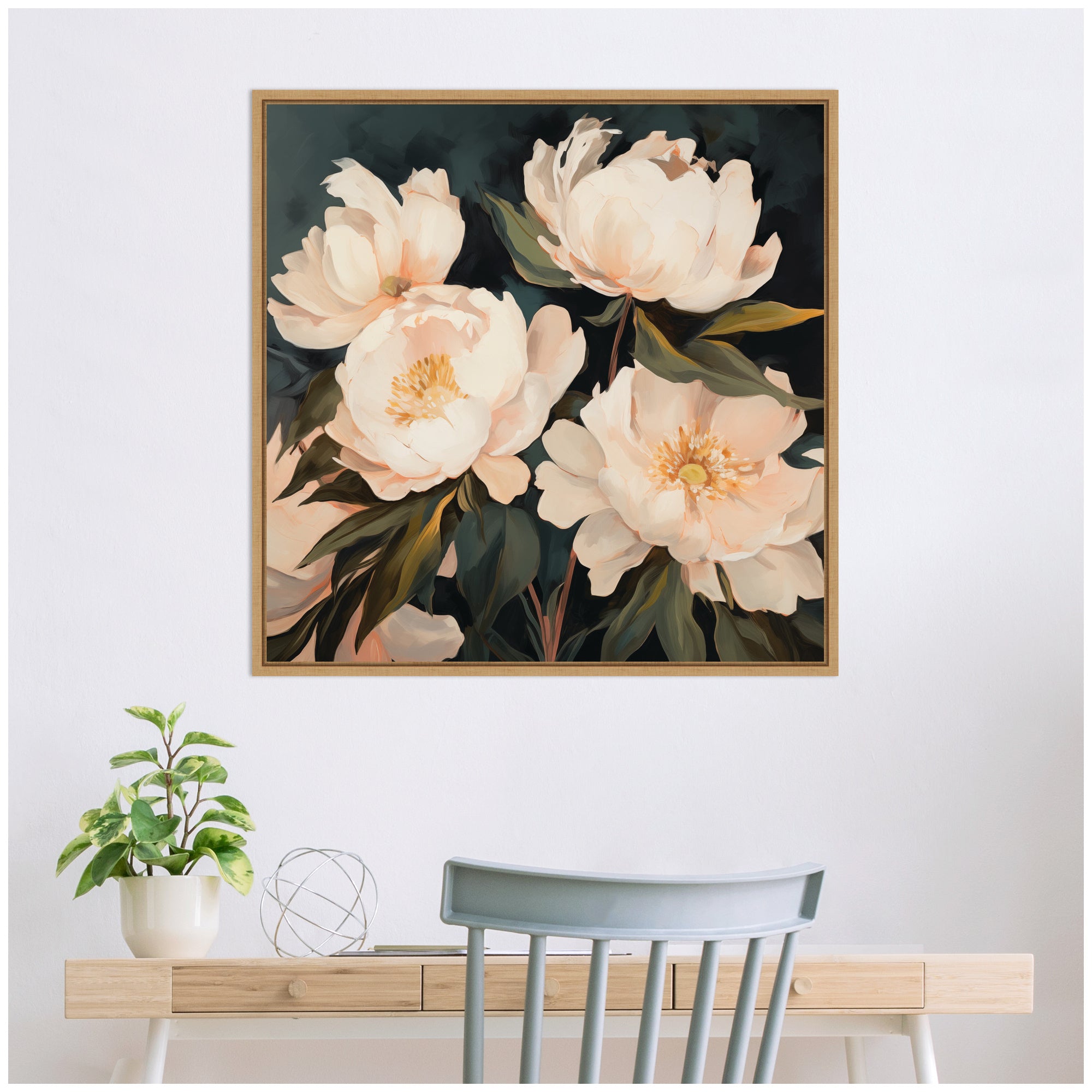 Sylvie Beautiful Painterly Floral Bouquets 2 Framed Canvas by The Creative Bunch Studio