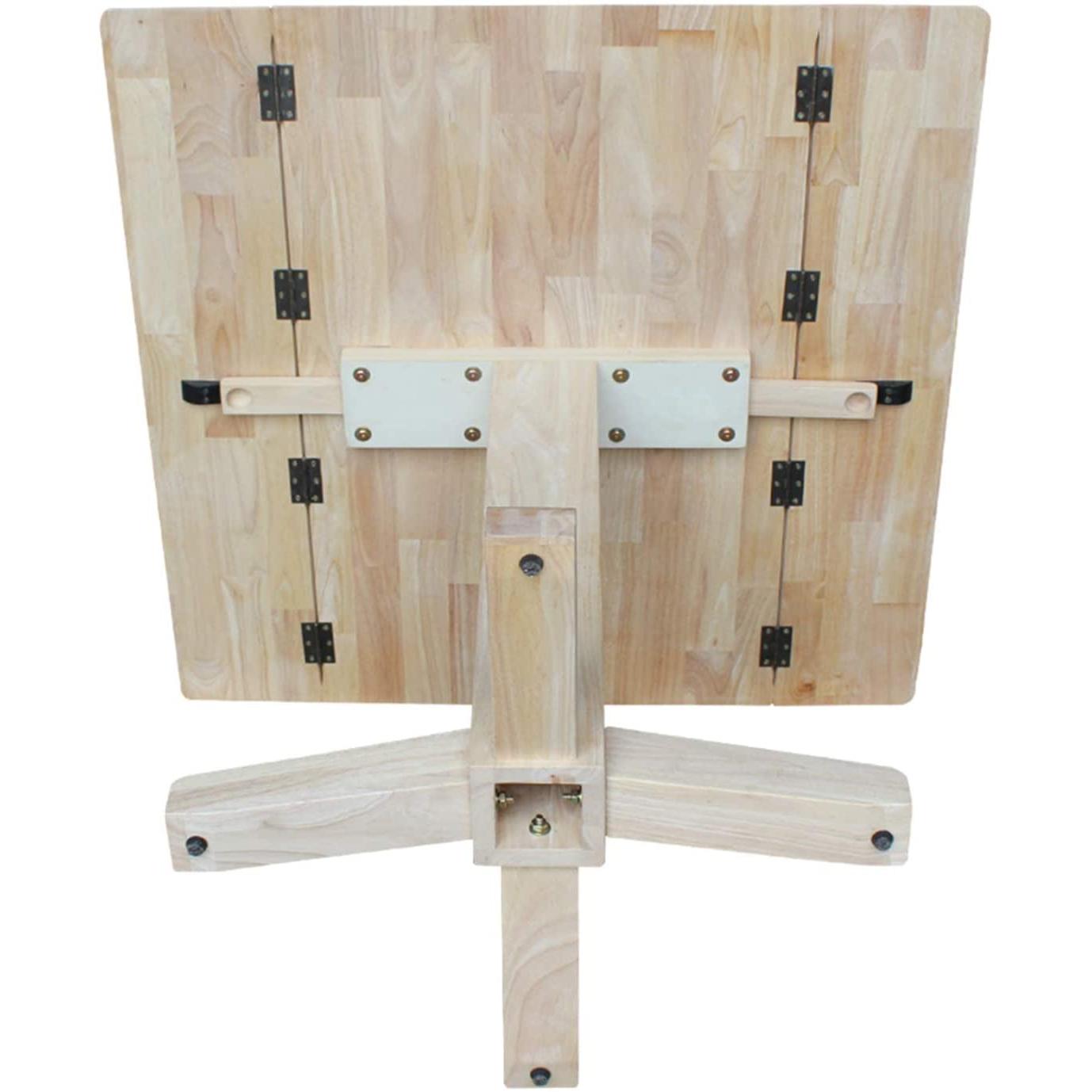 Square Dual Drop Leaf Dining Table With Butcher Block Top