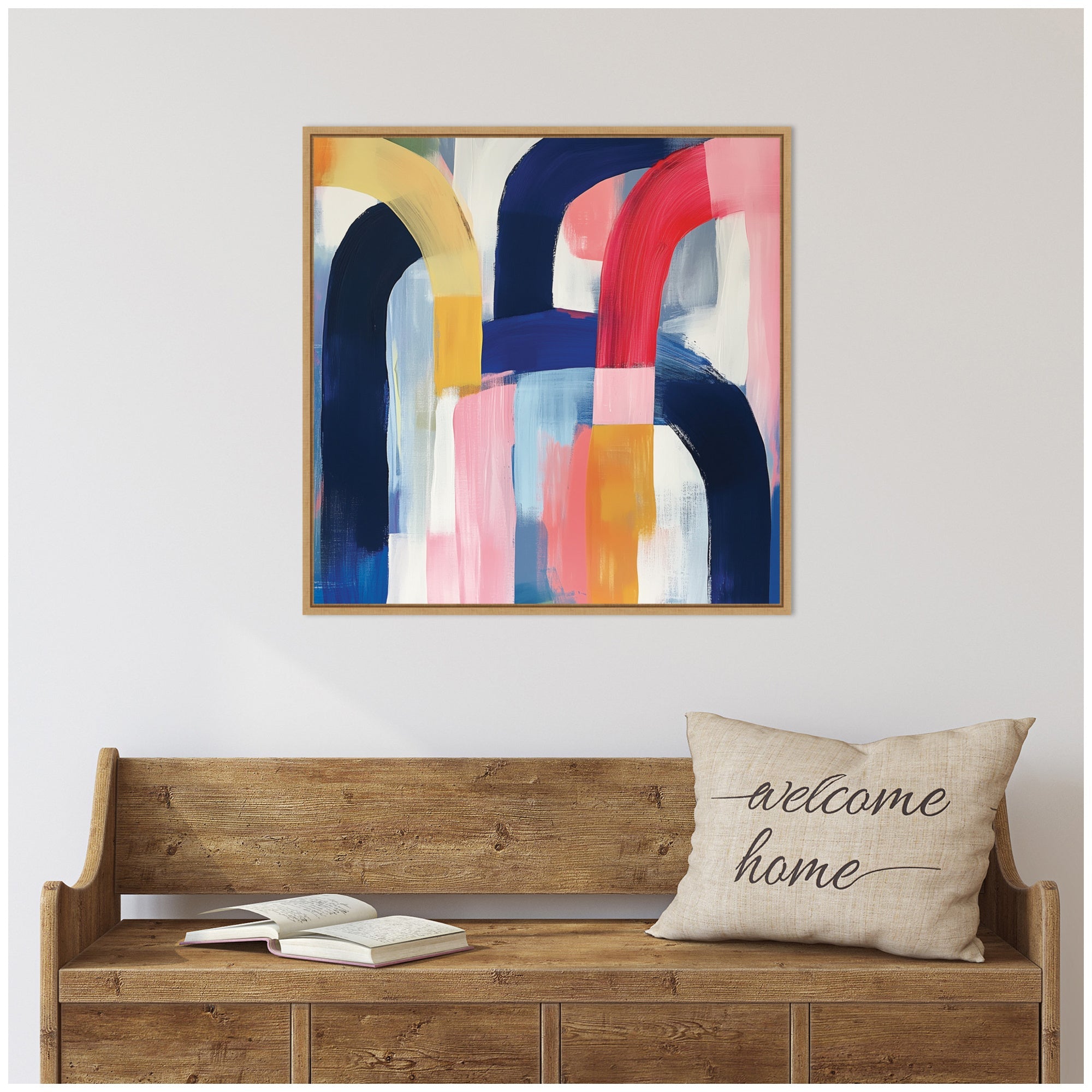 Joyful Abstract by The Creative Bunch Studio Framed Canvas Wall Art Print