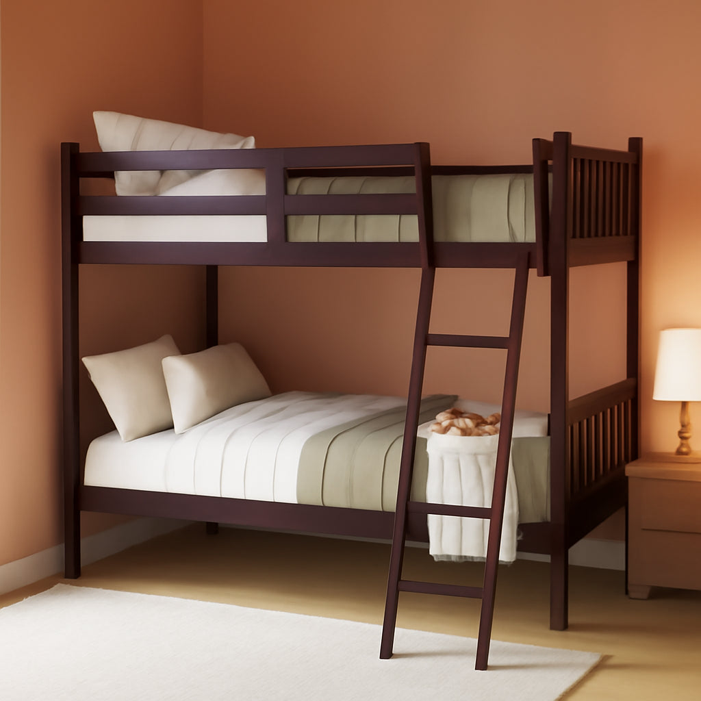 Espresso Twin Over Twin Bunk Bed GREENGUARD Gold Certified