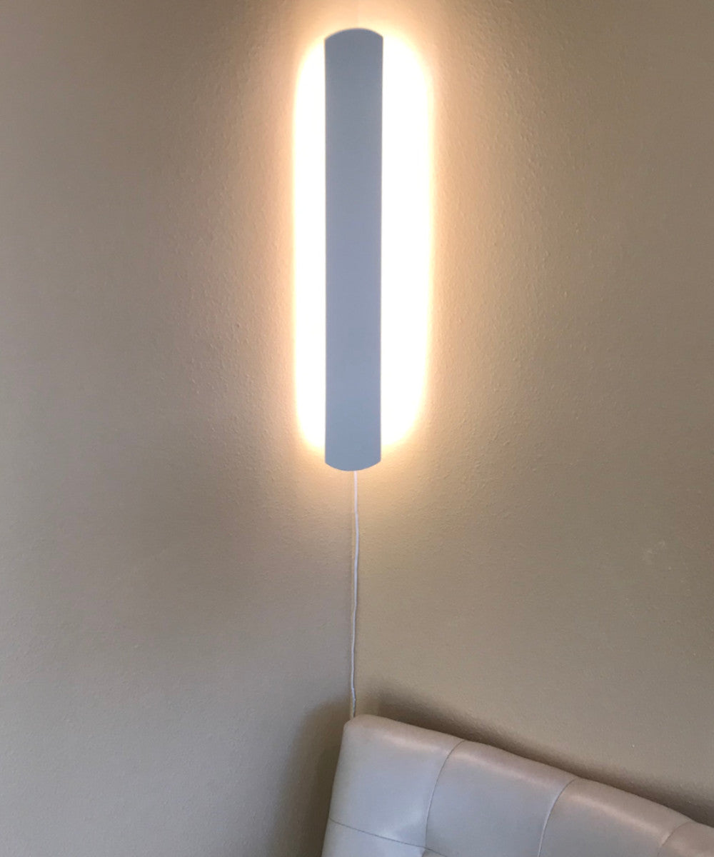 3"W Solid Wood Hover Plank Corner/Wall Accent Light Plug-In Almond Finish by Home Concept