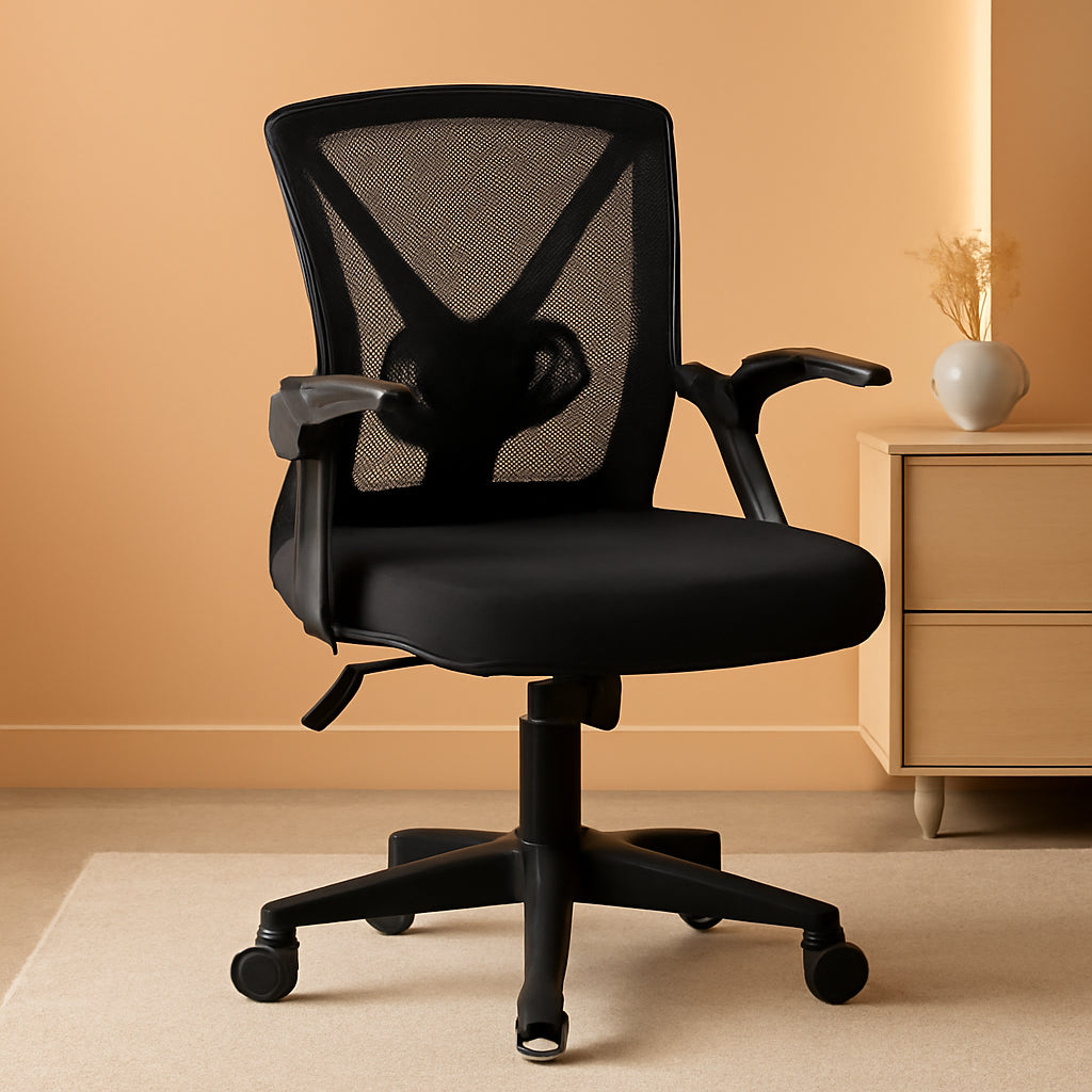 Black Ergonomic Mesh Office Chair With Adjustable Height